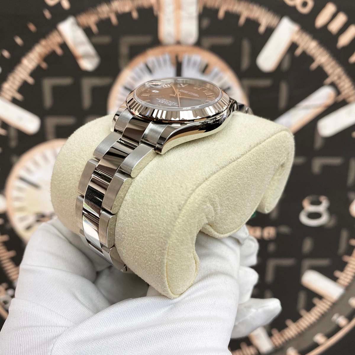 Rolex Datejust Dark Grey Roman Numeral Dial Fluted Bezel 31mm 278274 - Gotham Trading