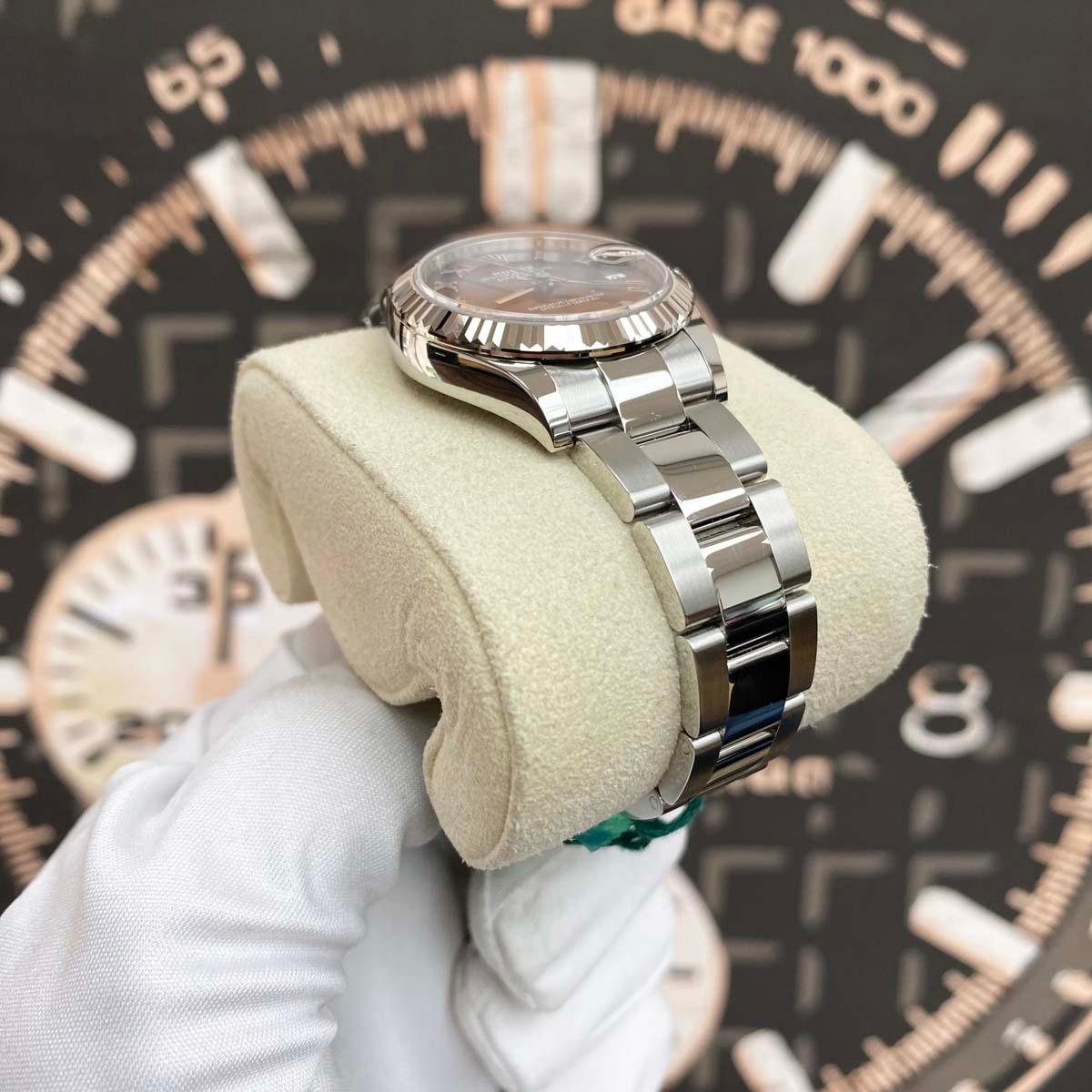 Rolex Datejust Dark Grey Roman Numeral Dial Fluted Bezel 31mm 278274 - Gotham Trading