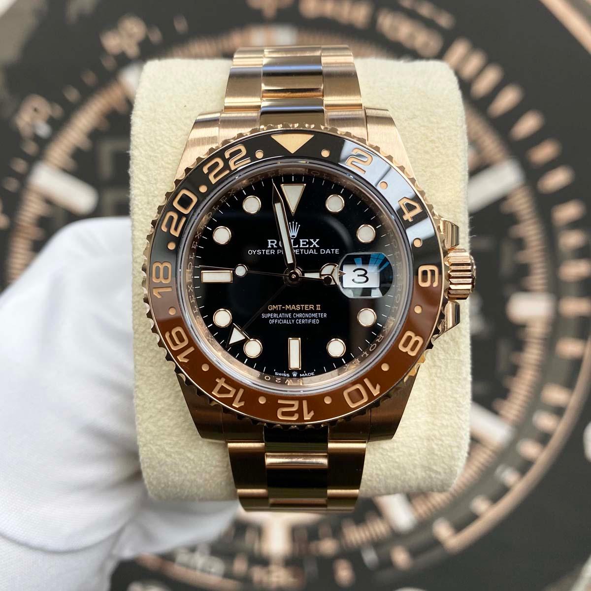 Rolex GMT-Master II Rootbeer 40mm 126715CHNR Black Dial Pre-Owned - Gotham Trading