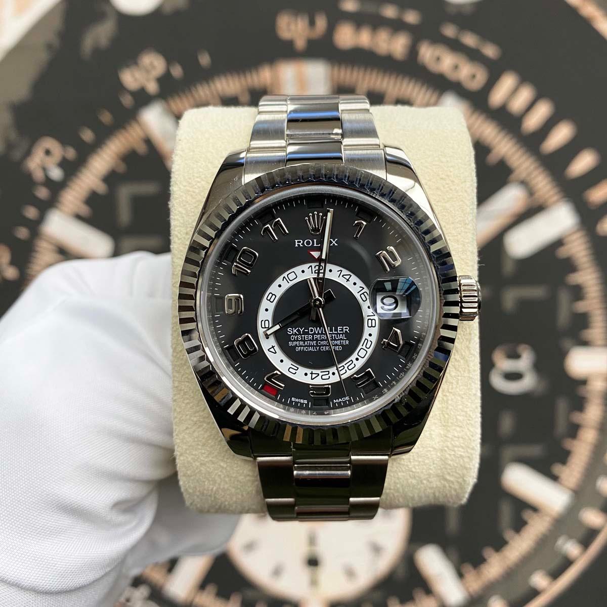 Rolex Sky-Dweller 42mm 326939 White Gold Black Dial Pre-Owned - Gotham Trading