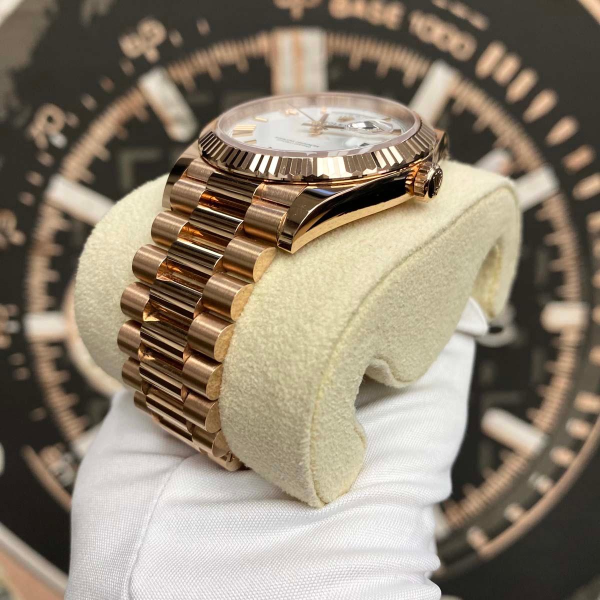 Rolex Day-Date 40 Presidential 228235 Fluted Bezel White Dial UNWORN - Gotham Trading