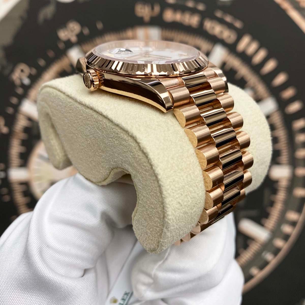 Rolex Day-Date 40 Presidential 228235 Fluted Bezel White Dial UNWORN - Gotham Trading