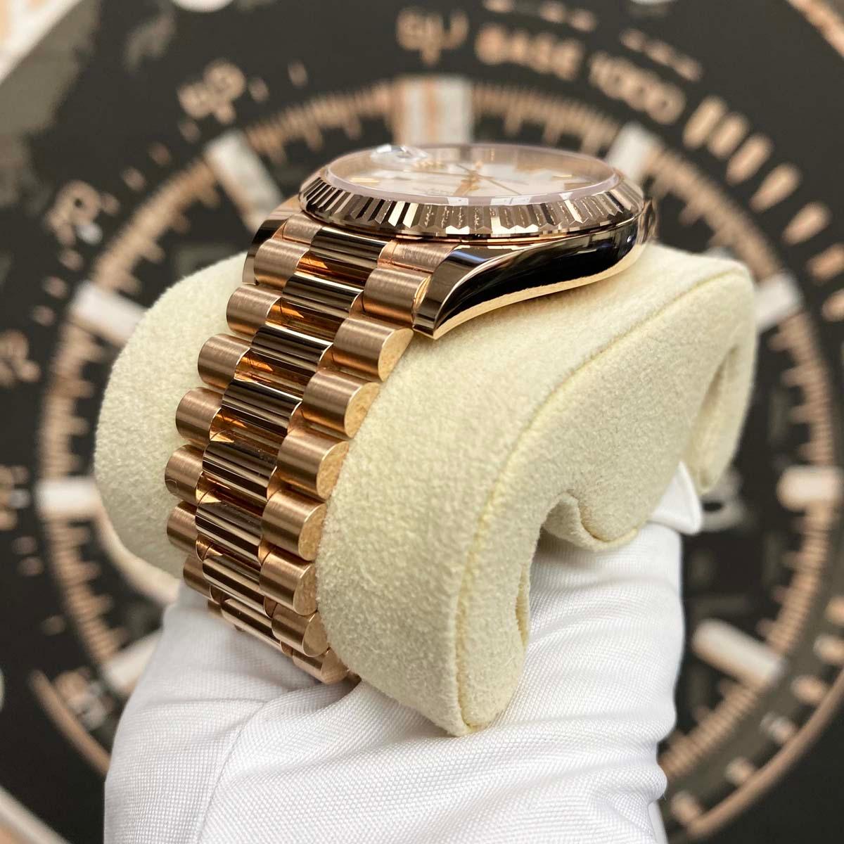 Rolex Day-Date 40 Presidential 228235 Fluted Bezel White Dial UNWORN - Gotham Trading