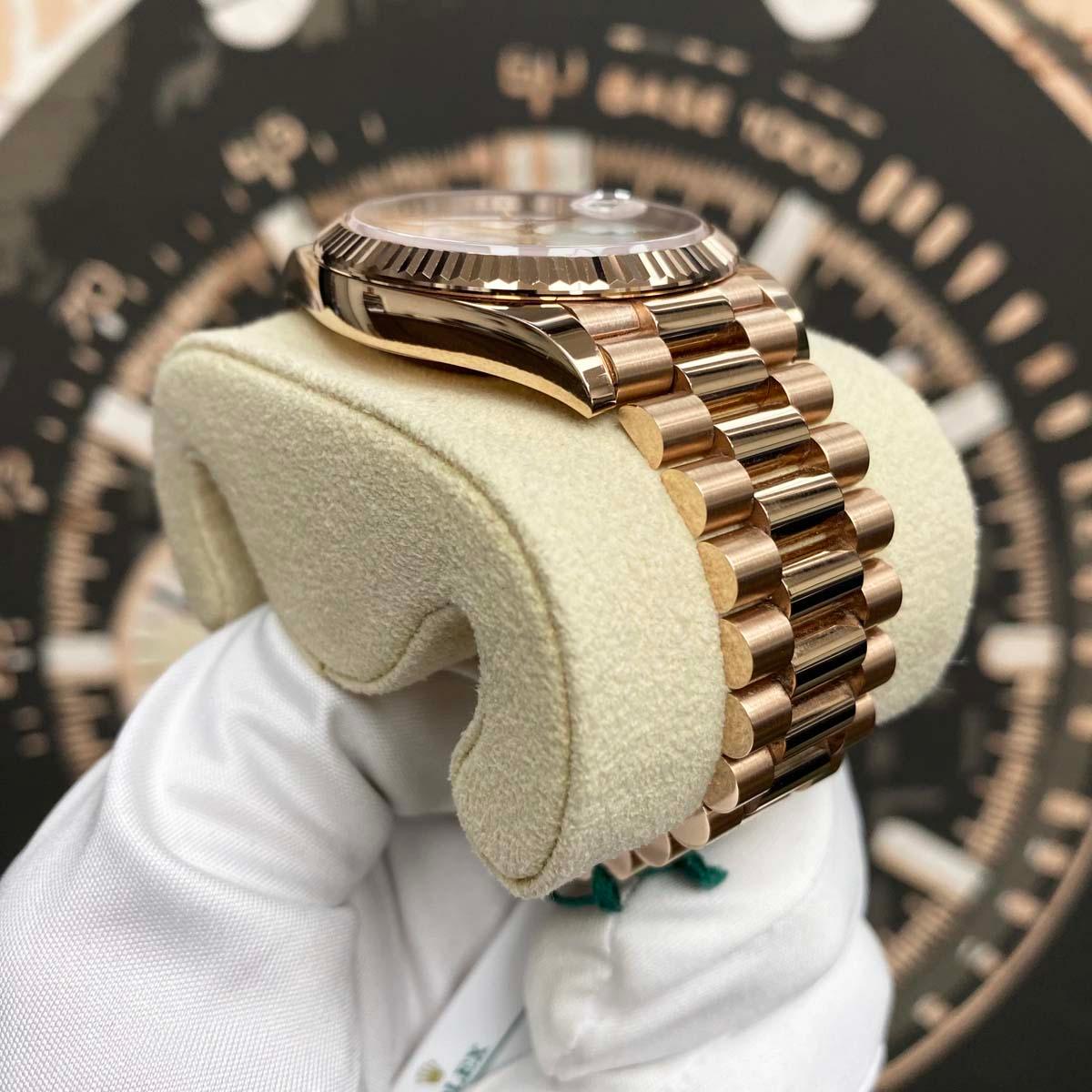 Rolex Day-Date 40 Presidential 228235 Fluted Bezel White Dial UNWORN - Gotham Trading