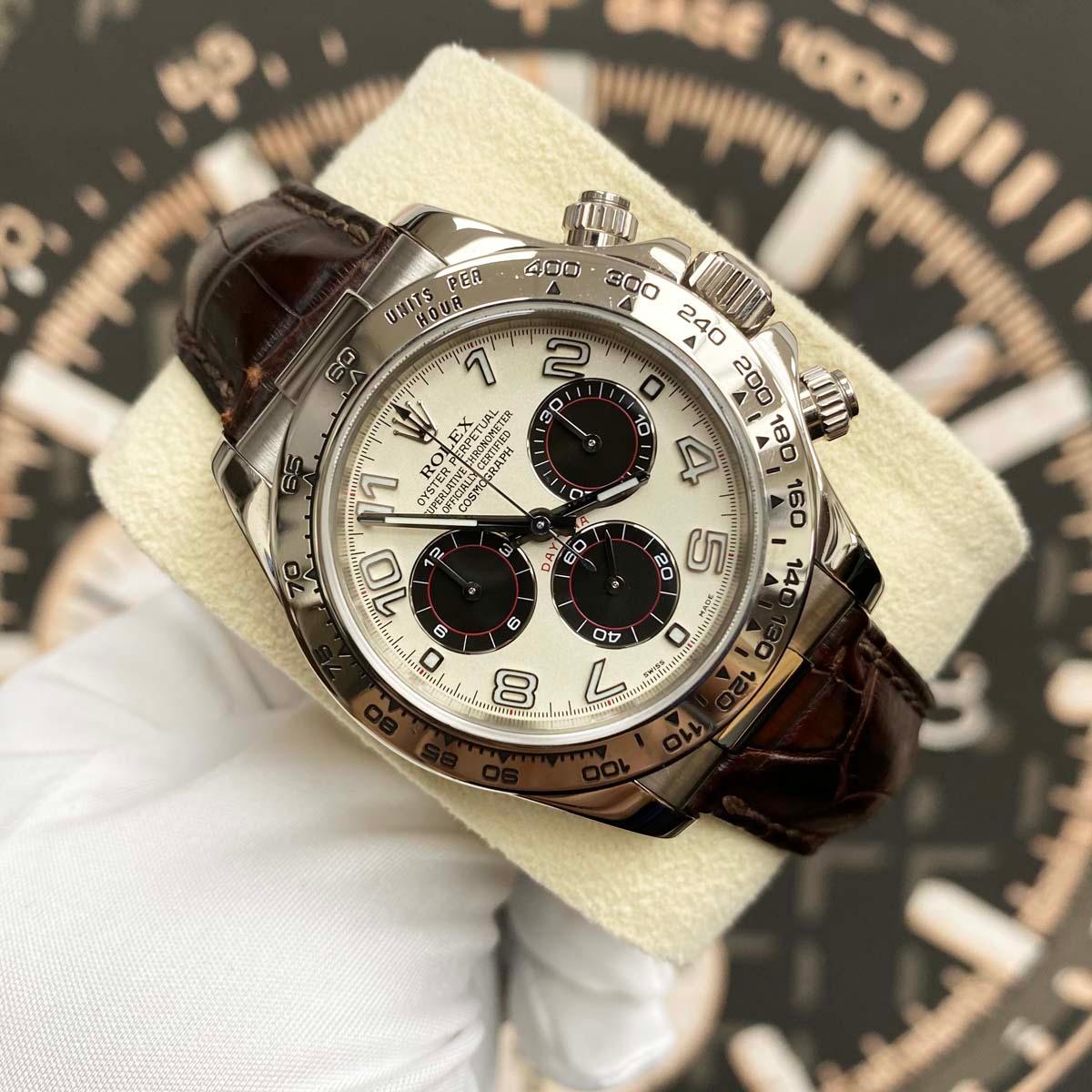 Rolex Daytona 40mm 116519 White Gold Panda Cream Racing Dial Pre-Owned - Gotham Trading