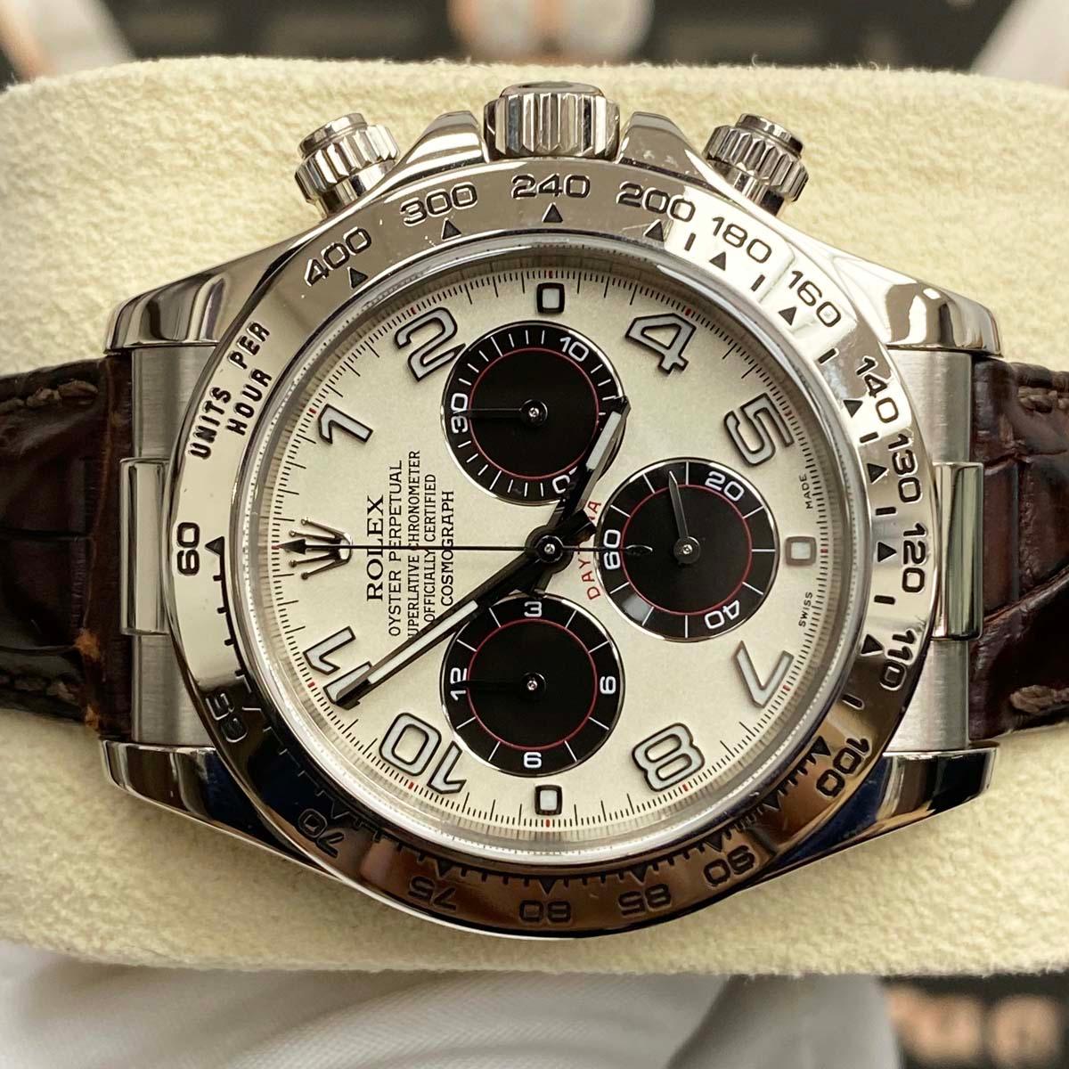 Rolex Daytona 40mm 116519 White Gold Panda Cream Racing Dial Pre-Owned - Gotham Trading