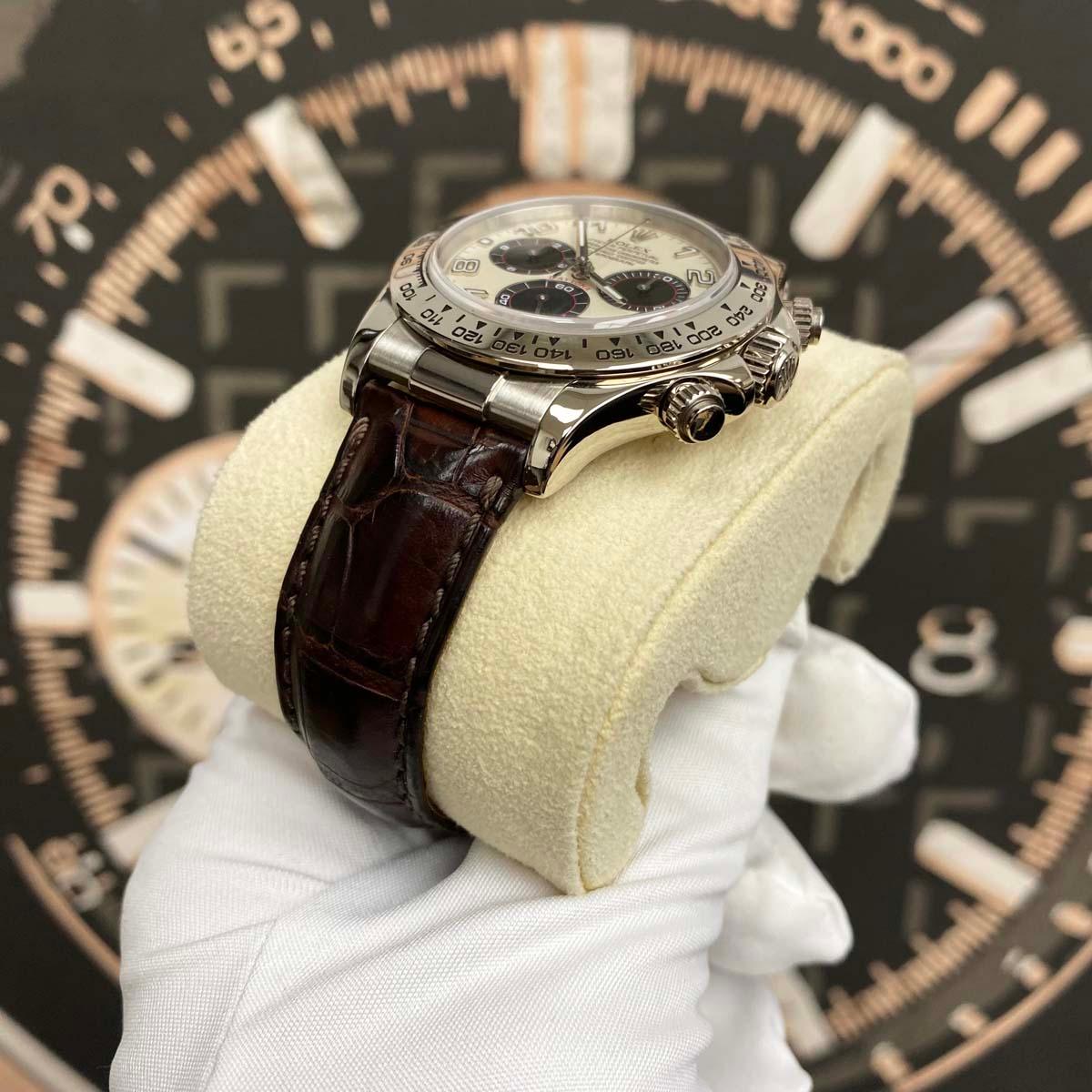 Rolex Daytona 40mm 116519 White Gold Panda Cream Racing Dial Pre-Owned - Gotham Trading