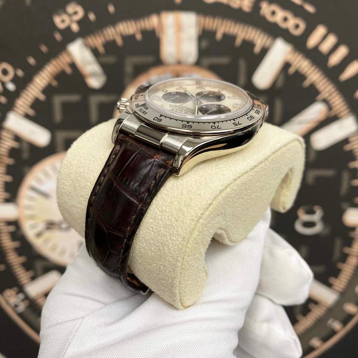 Rolex Daytona 40mm 116519 White Gold Panda Cream Racing Dial Pre-Owned - Gotham Trading