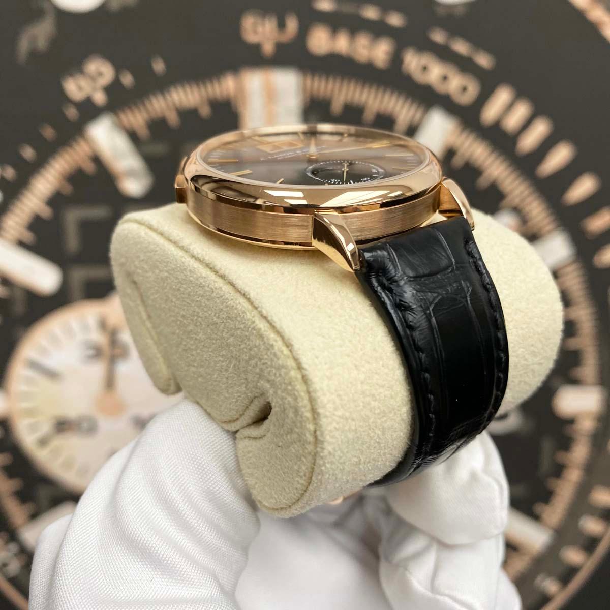 A. Lange & Sohne Saxonia Boutique Exclusive 18kt Rose Gold Moon Phase Automatic 384.031 Black Dial Pre-Owned - Gotham Trading