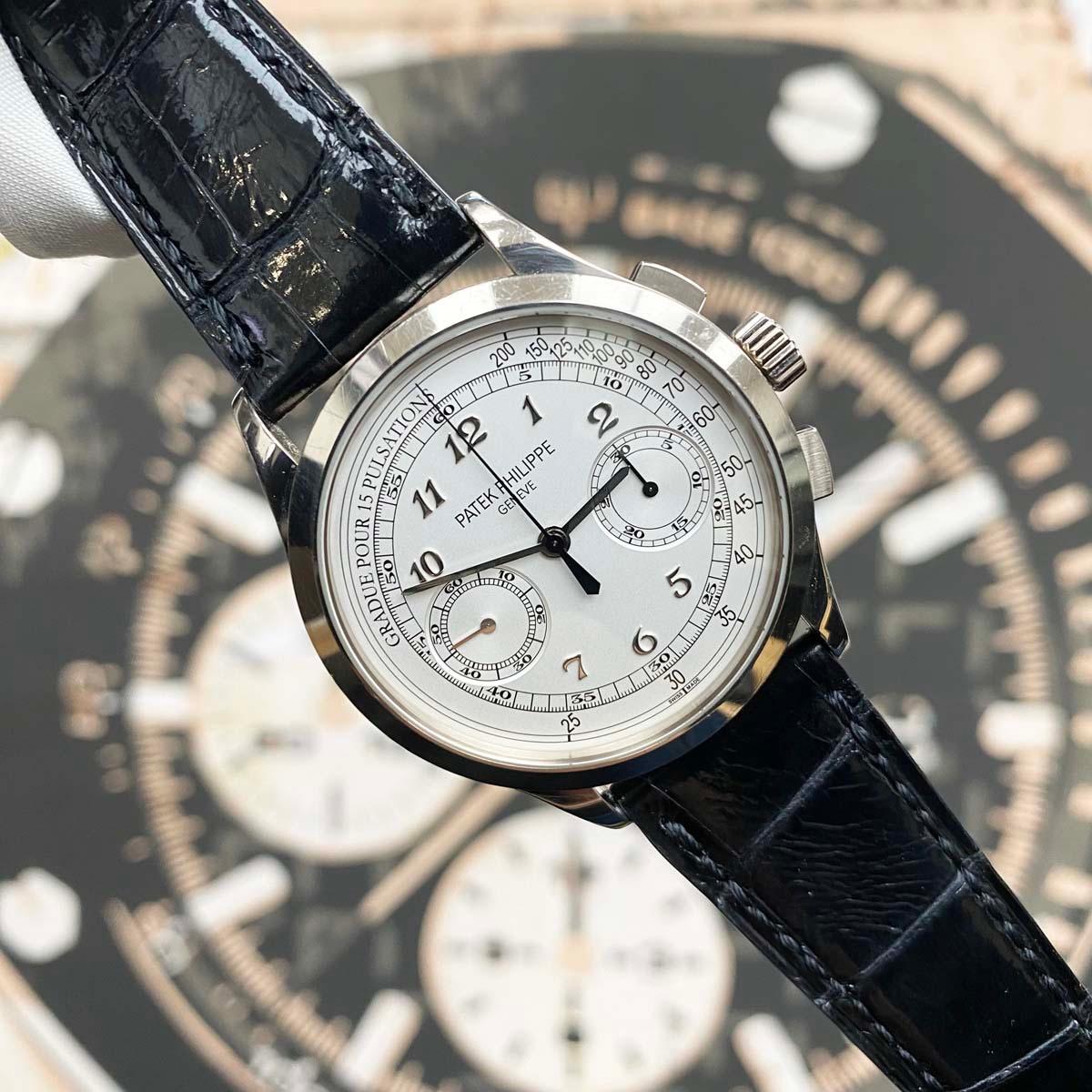 Patek Philippe Chronograph Complication 39mm 5170G Silver Dial Pre-Owned - Gotham Trading