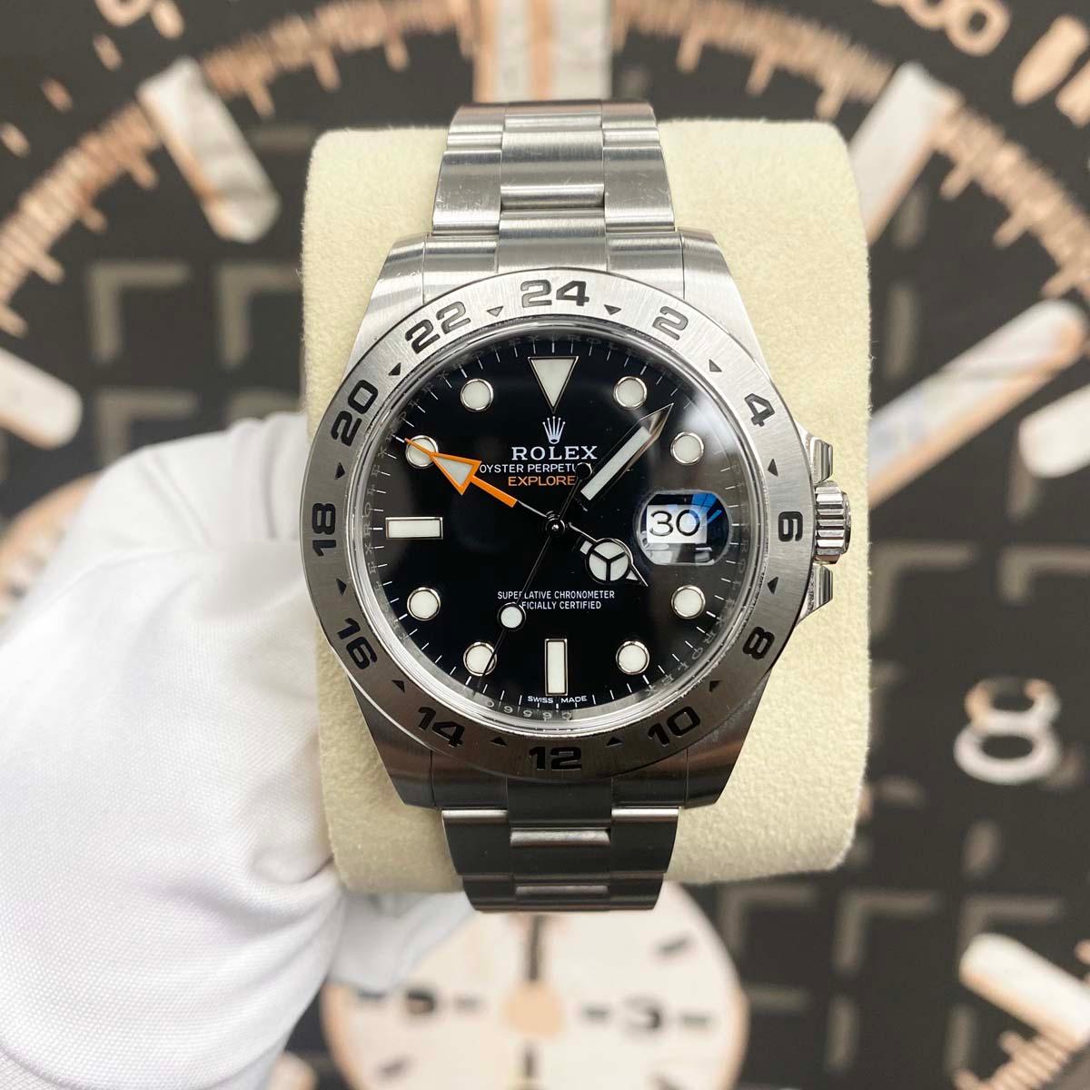 Rolex Explorer II 216570 42mm Black Dial Pre-Owned - Gotham Trading