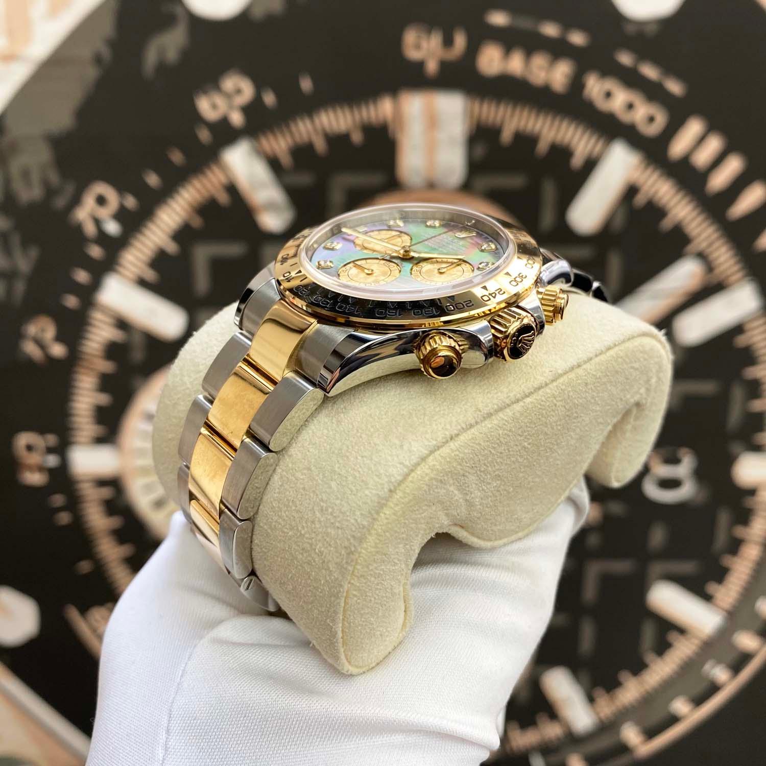 Rolex Daytona 40mm 116503 Black Mother Of Pearl Diamond Dial MINT - Gotham Trading