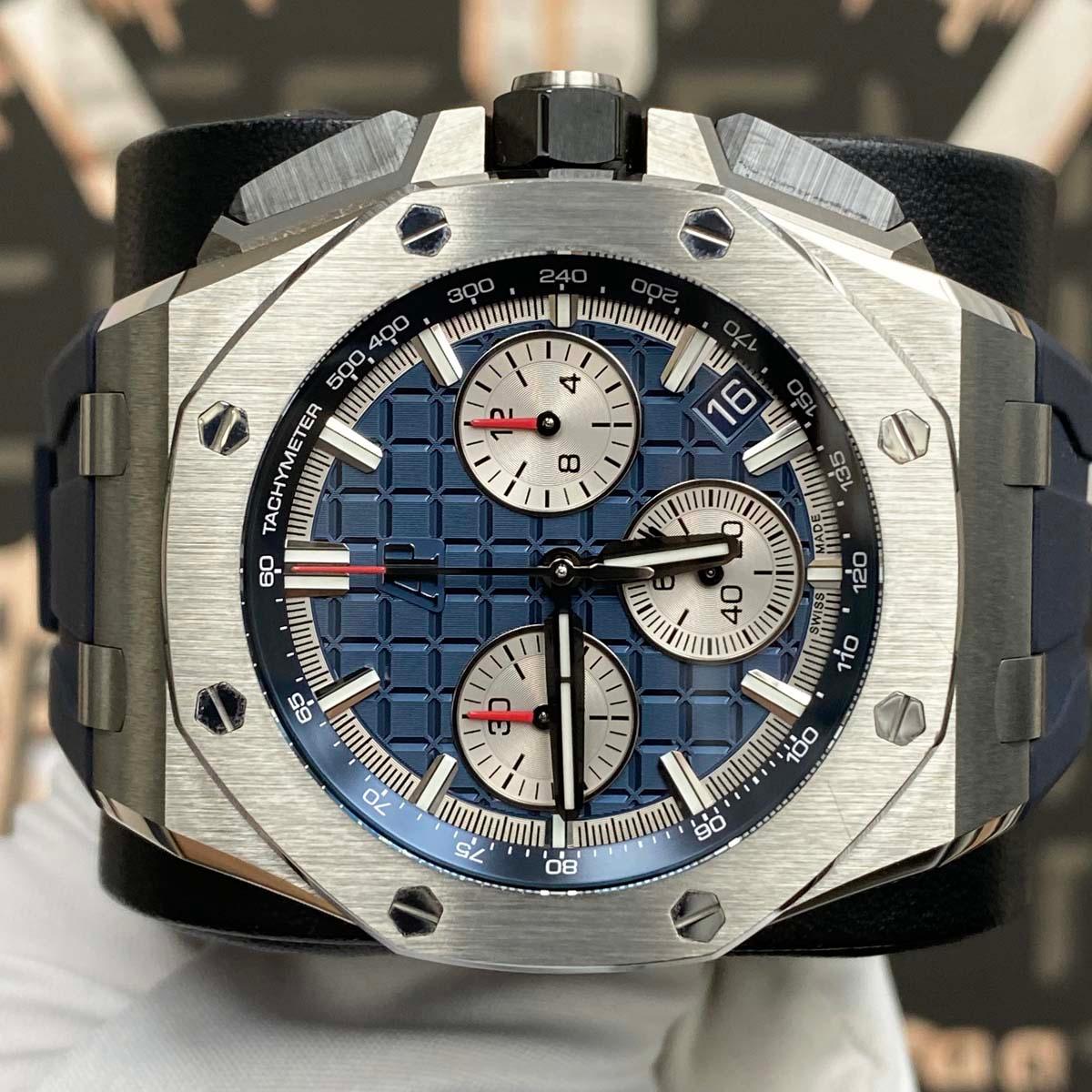 Audemars Piguet Royal Oak Offshore Chronograph 43mm 26420TI Blue Dial UNWORN - Gotham Trading