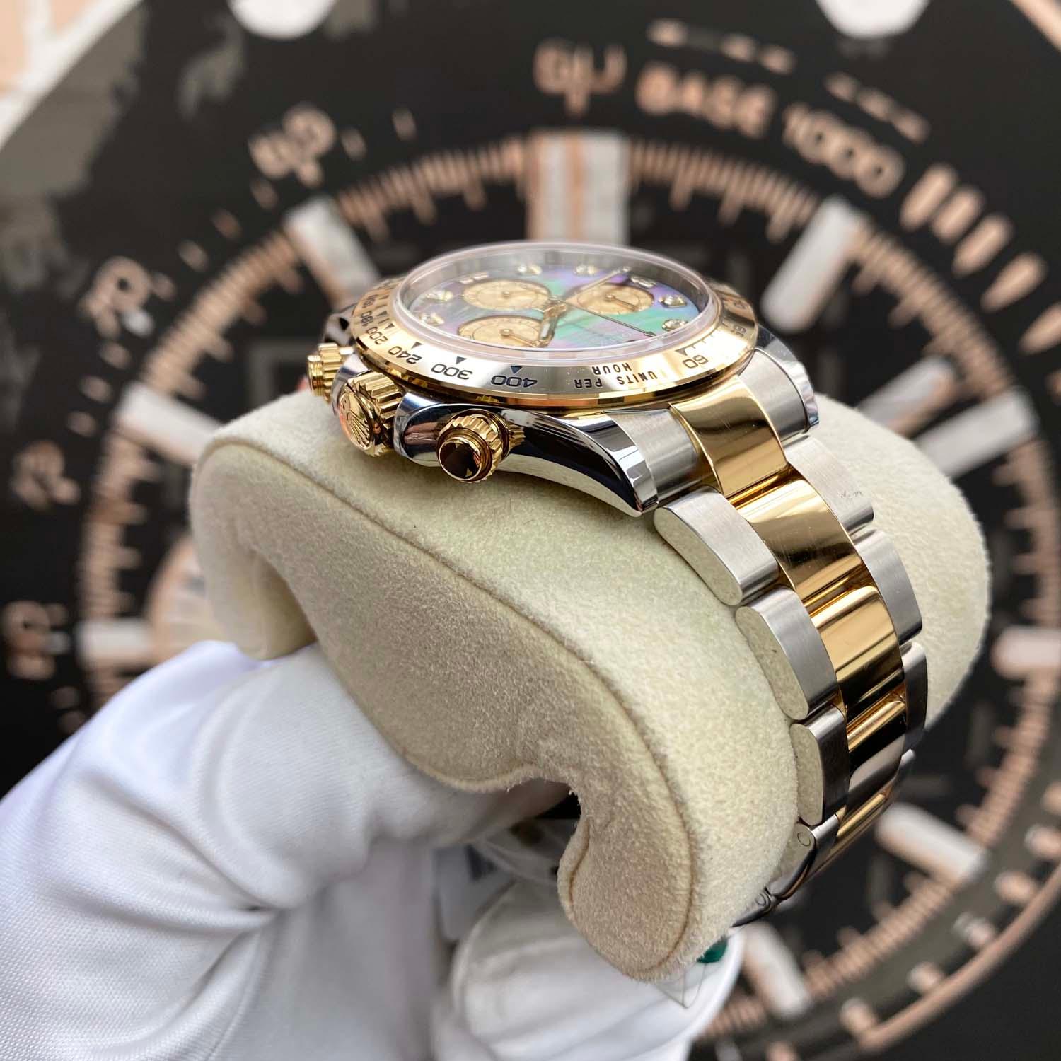 Rolex Daytona 40mm 116503 Black Mother Of Pearl Diamond Dial MINT - Gotham Trading