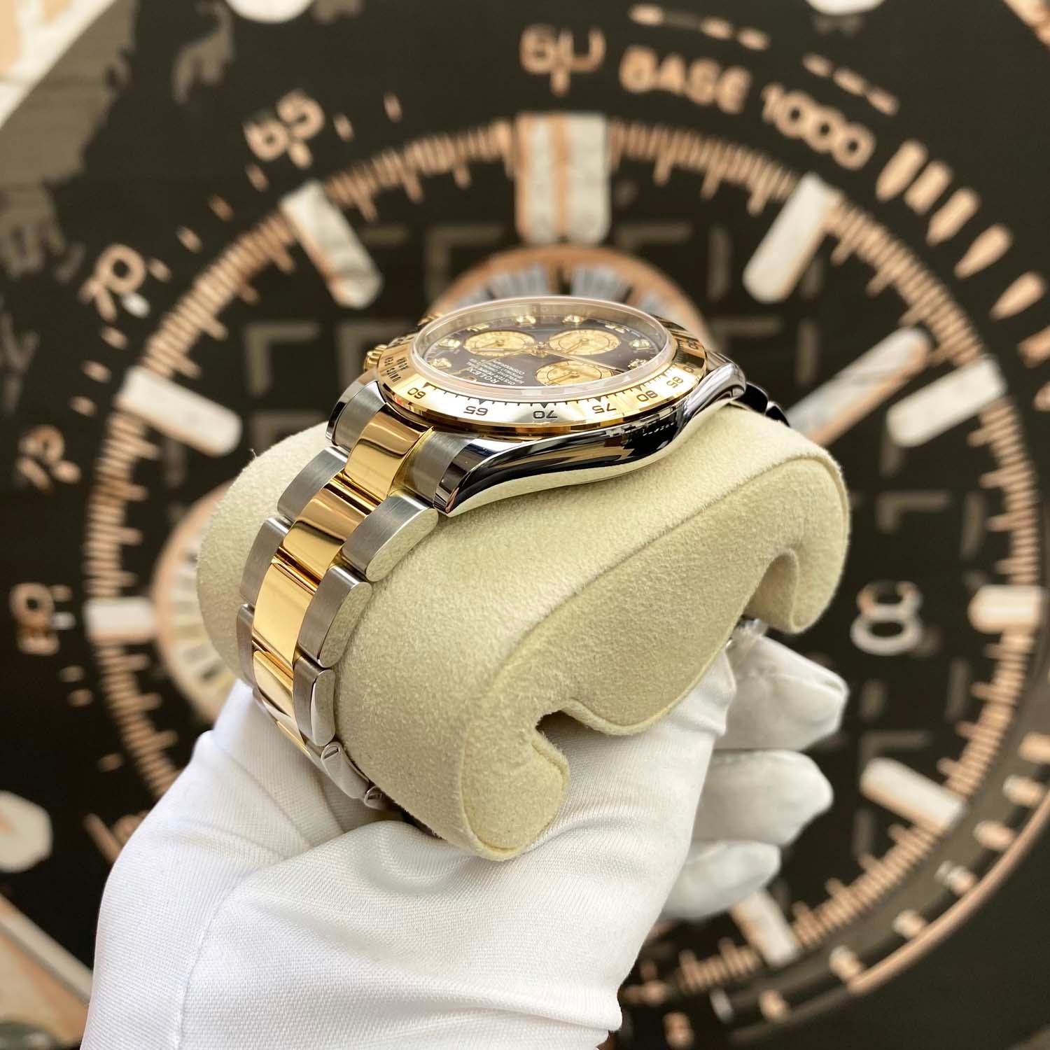 Rolex Daytona 40mm 116503 Black Mother Of Pearl Diamond Dial MINT - Gotham Trading