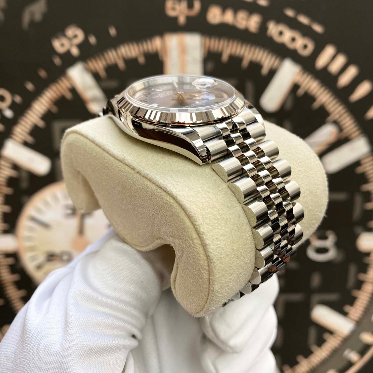 Rolex Datejust Wimbledon Slate Roman Numeral Dial Fluted Bezel 36mm 126234 Pre-Owned - Gotham Trading