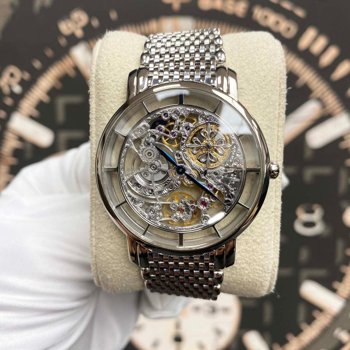 Patek Philippe Ultra-Thin Complication 39mm 5180/1G-001 Openworked Hand-Engraved Dial Pre-Owned - Gotham Trading