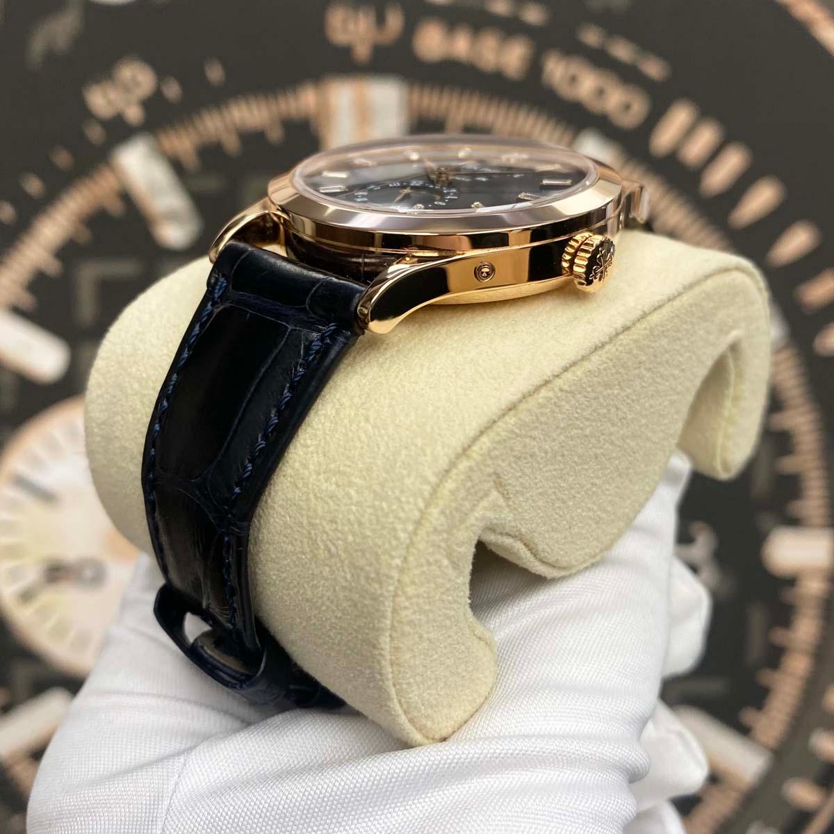 Patek Philippe Annual Calendar Complication 38mm 5396R-015 Blue Baguette Diamond Dial Dial - Gotham Trading