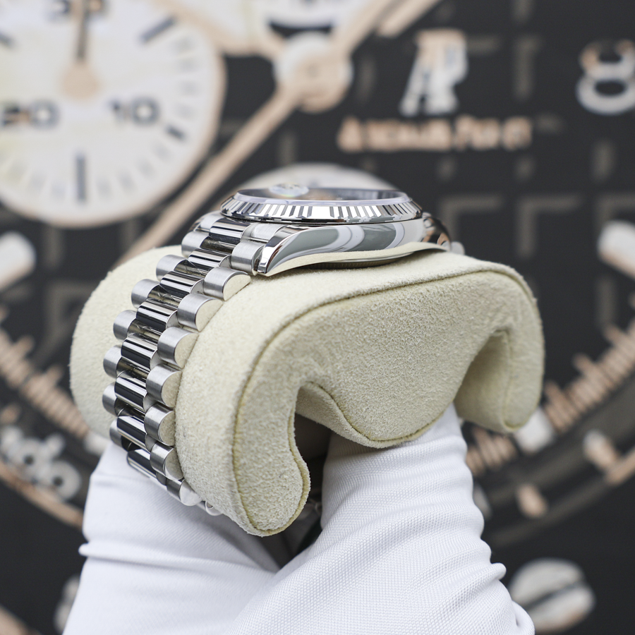 Rolex 2025 Day-Date 36mm 128236 Ice Blue Baguette Diamond Dial