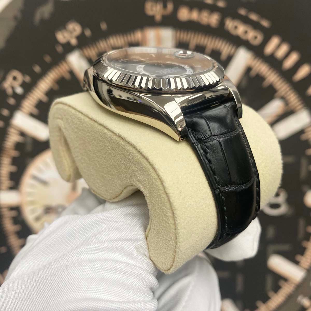Rolex Sky-Dweller Black Dial Fluted Bezel 42mm 326139 Pre-Owned - Gotham Trading
