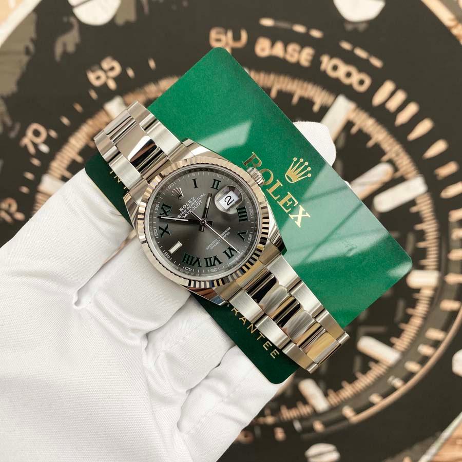 Rolex Datejust Wimbledon Slate Roman Numeral Dial Fluted Bezel 36mm 126234 - Gotham Trading