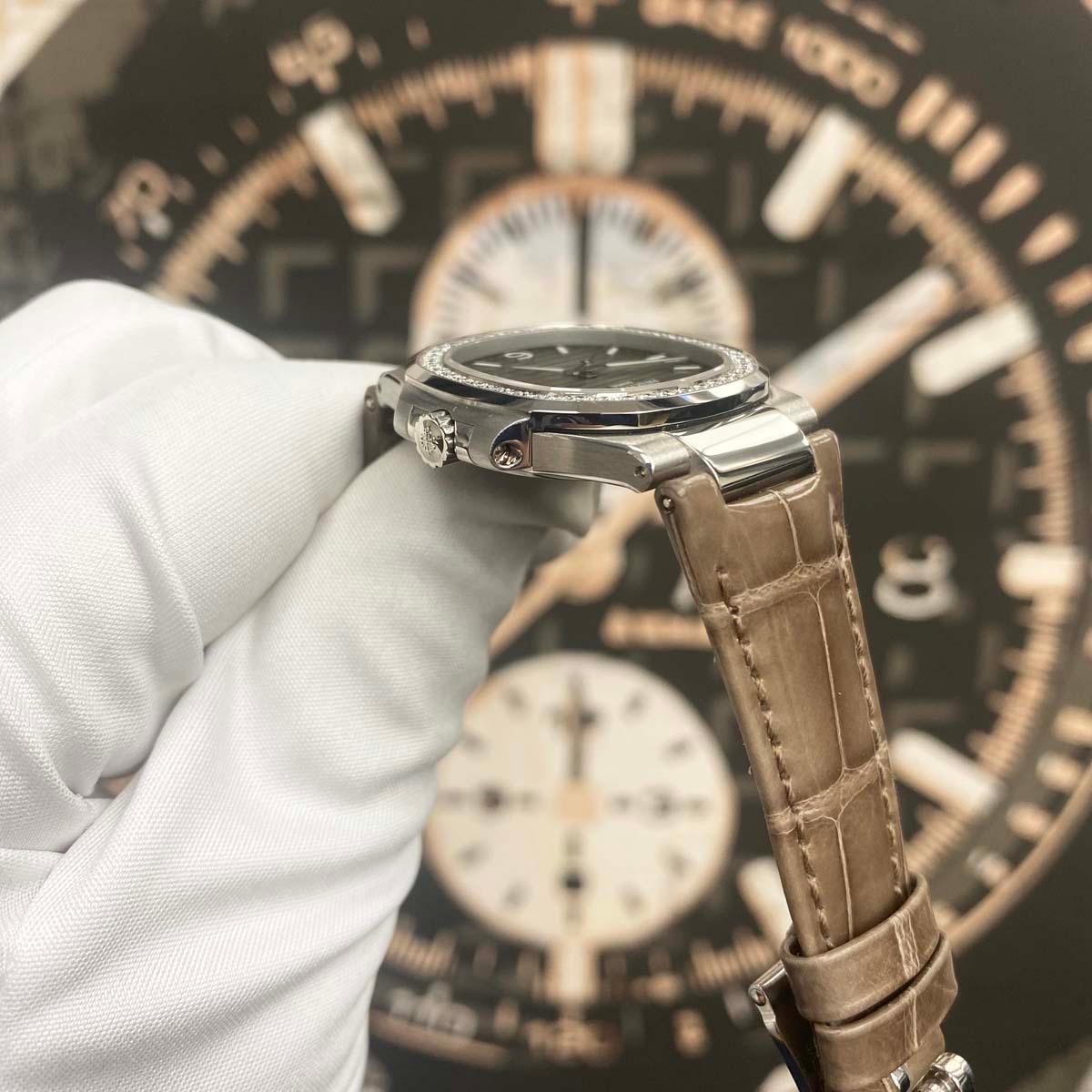 Patek Philippe Nautilus Quartz 32mm 7010G-012 Grey / Brown Dial Pre-Owned - Gotham Trading