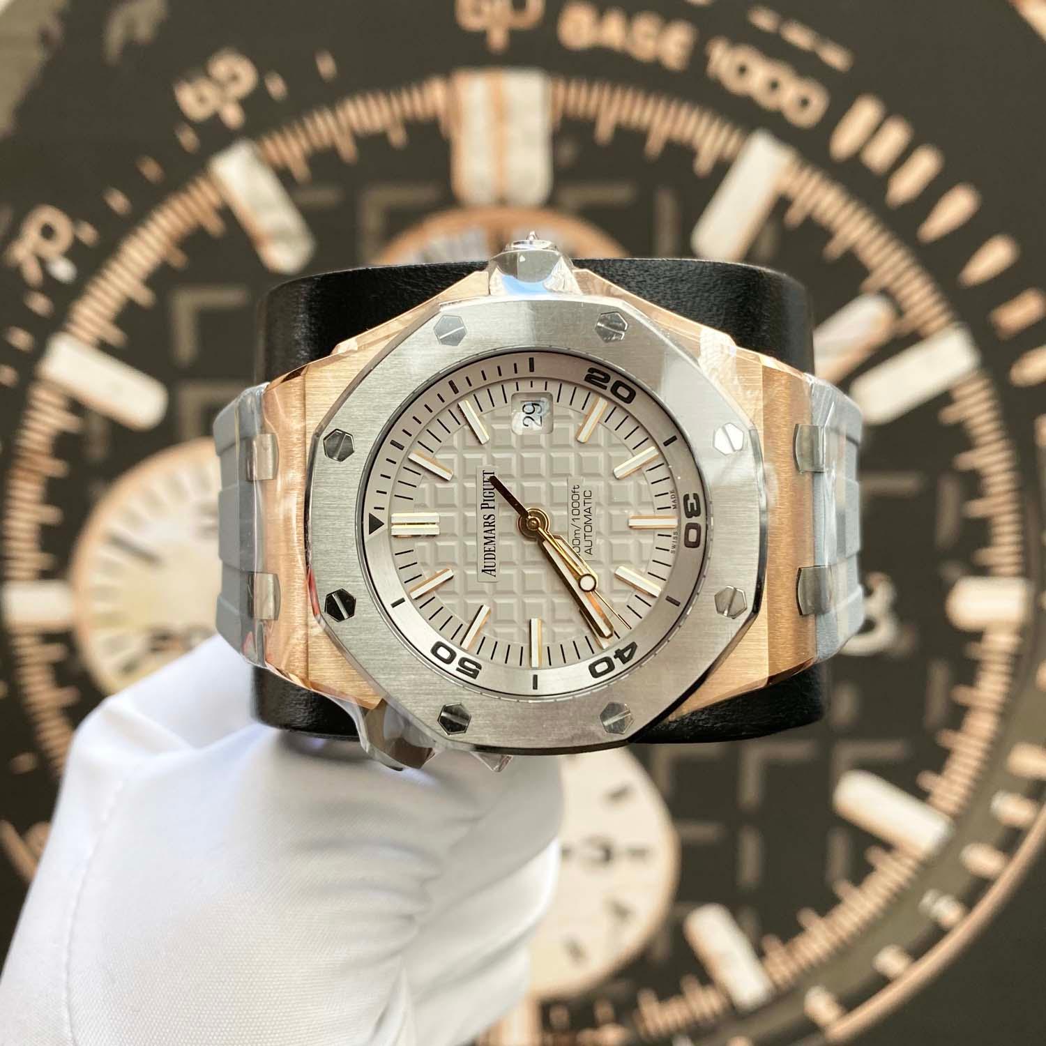 Audemars Piguet Limited Edition Japan Royal Oak Offshore Diver 15711IO 42mm Grey Dial Pre-Owned - Gotham Trading