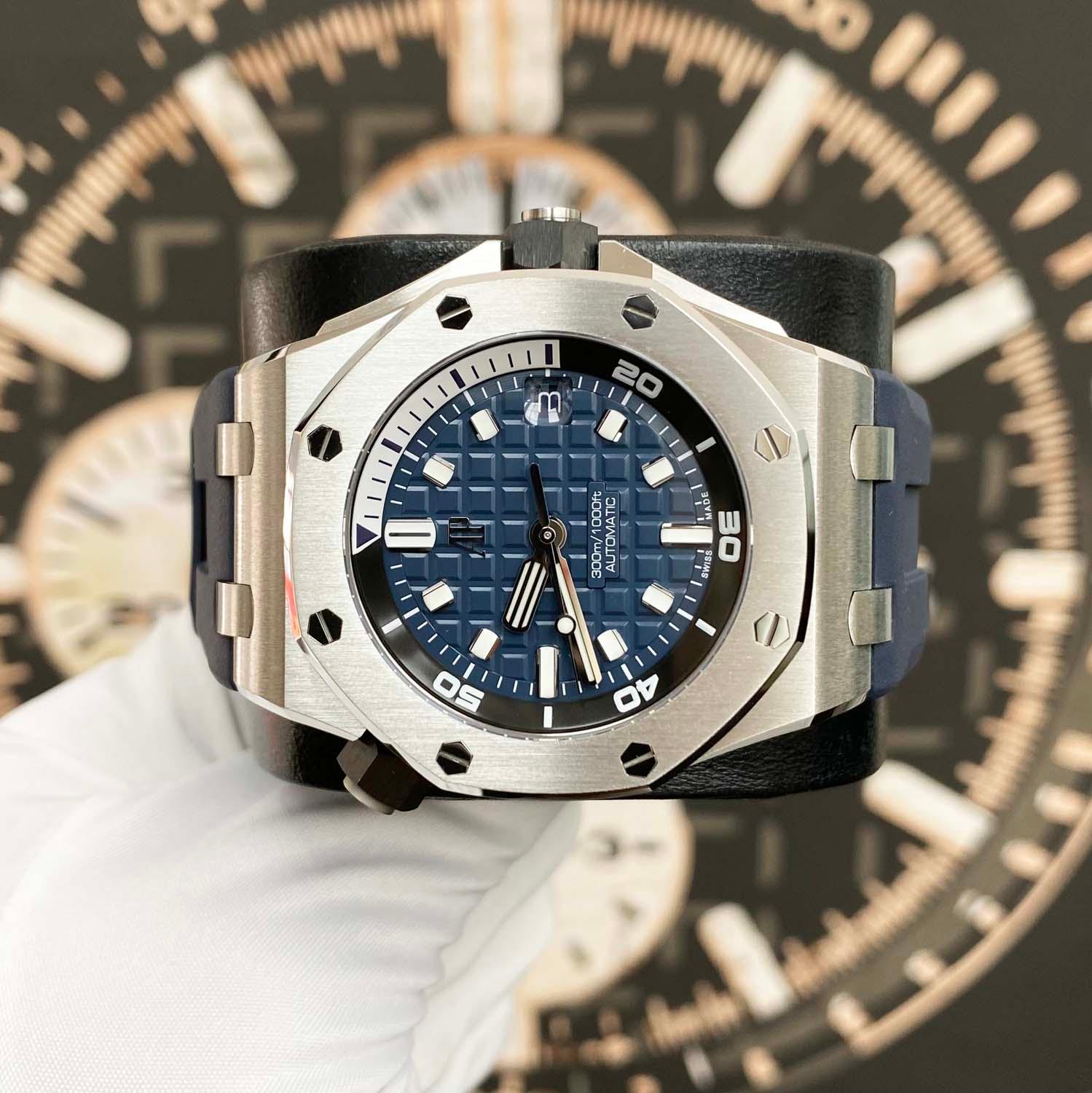 Audemars Piguet Royal Oak Offshore Diver 42mm 15720ST Blue Dial Pre-Owned - Gotham Trading