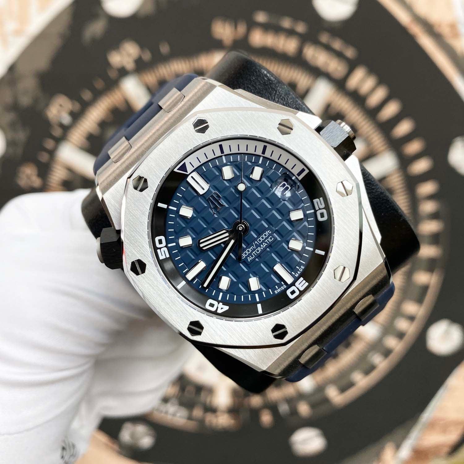 Audemars Piguet Royal Oak Offshore Diver 42mm 15720ST Blue Dial Pre-Owned - Gotham Trading