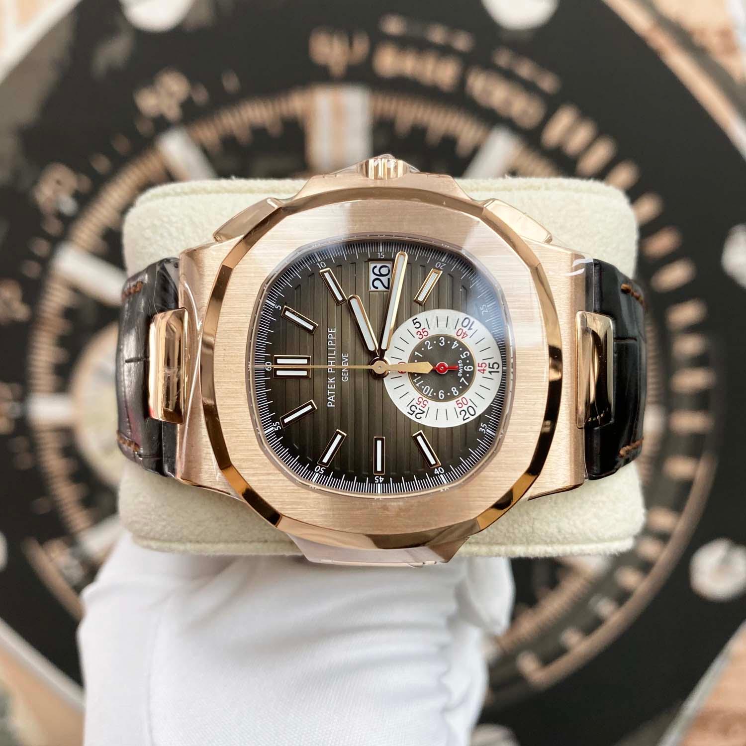 Patek Philippe Nautilus Chronograph 40mm 5980R Brown Dial - Gotham Trading