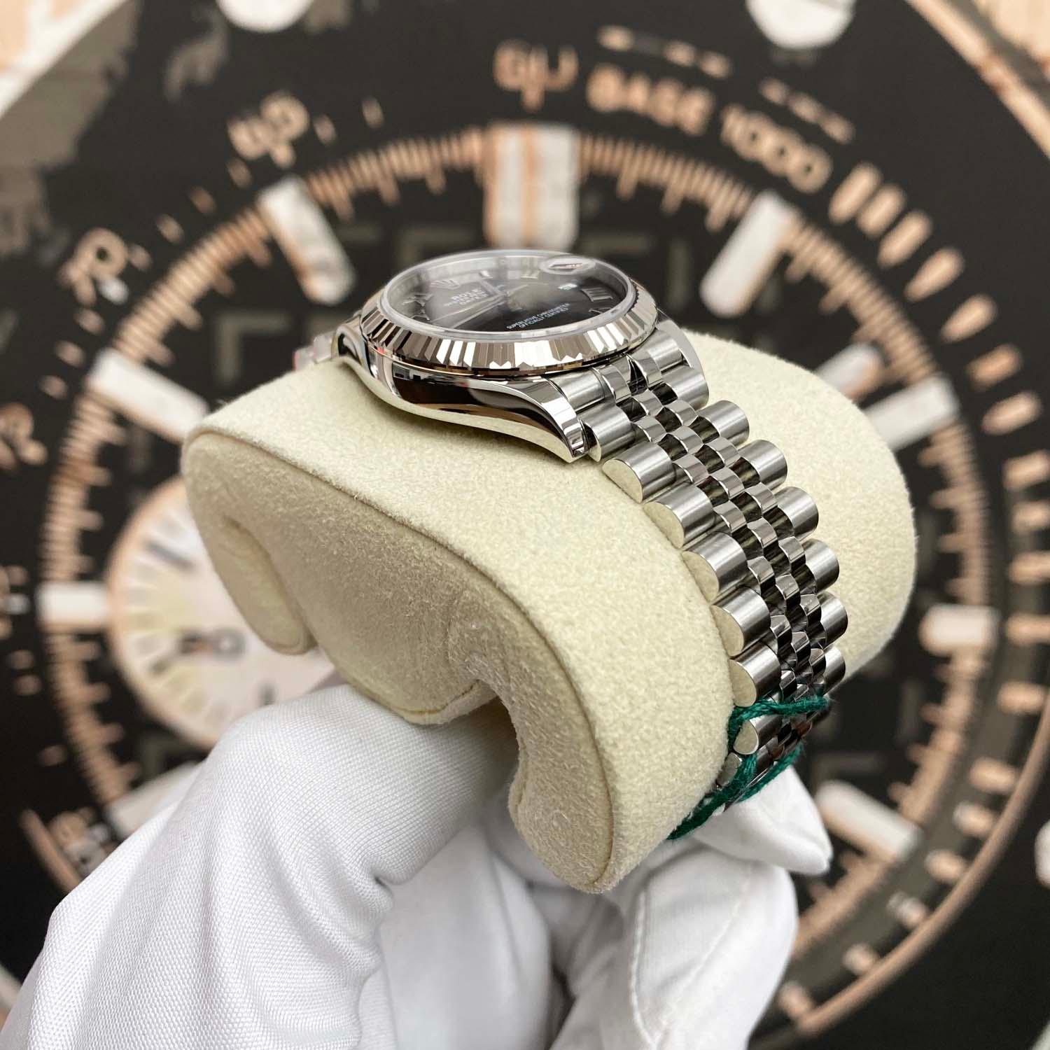 Rolex Datejust Dark Grey Roman Numeral Dial Fluted Bezel 31mm 278274 - Gotham Trading