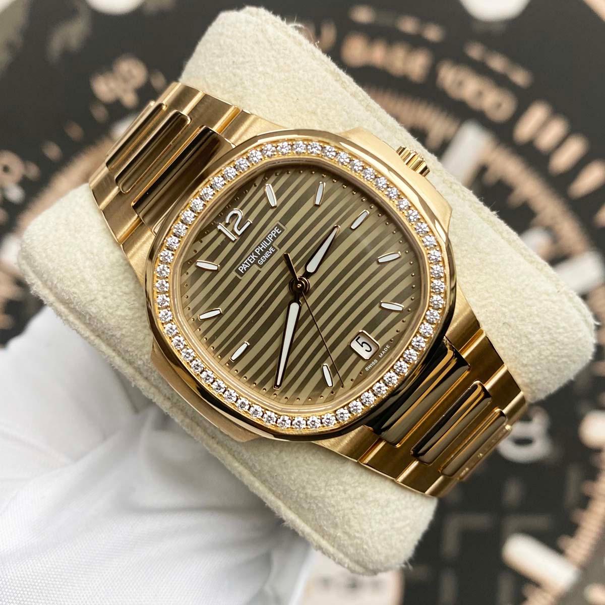 Patek Philippe Nautilus 35mm 7118/1200R-010 Golden Dial Mint Pre-Owned - Gotham Trading