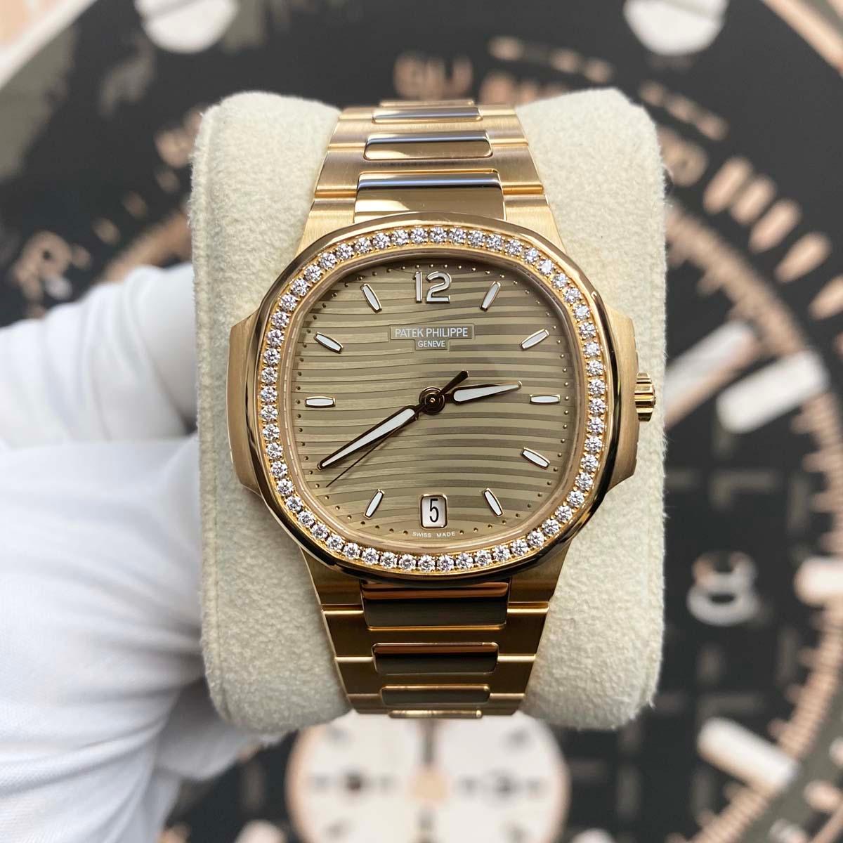 Patek Philippe Nautilus 35mm 7118/1200R-010 Golden Dial Mint Pre-Owned - Gotham Trading