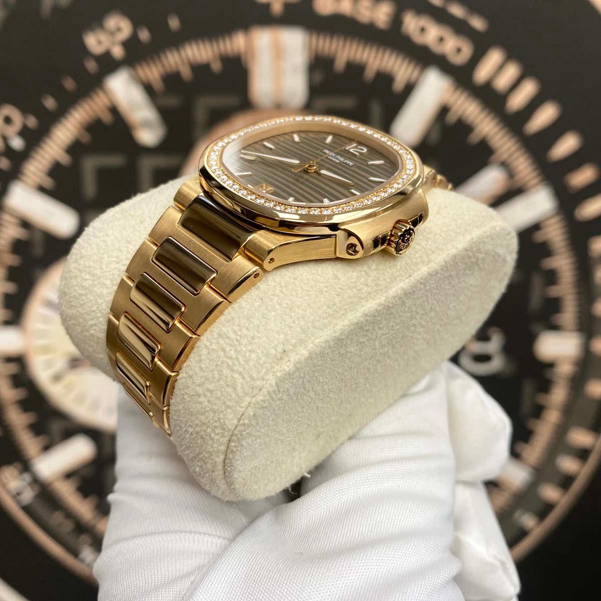 Patek Philippe Nautilus 35mm 7118/1200R-010 Golden Dial Mint Pre-Owned - Gotham Trading
