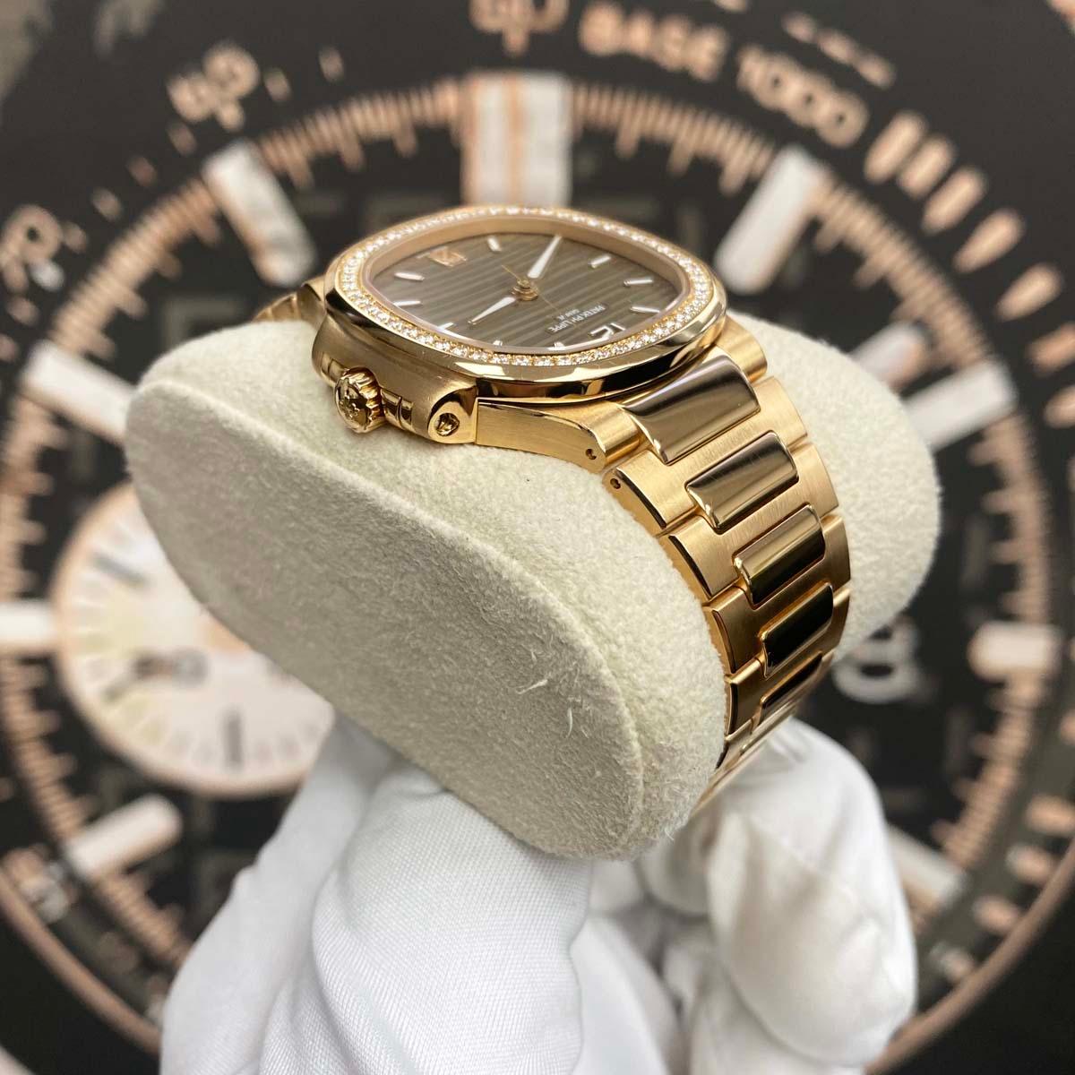 Patek Philippe Nautilus 35mm 7118/1200R-010 Golden Dial Mint Pre-Owned - Gotham Trading