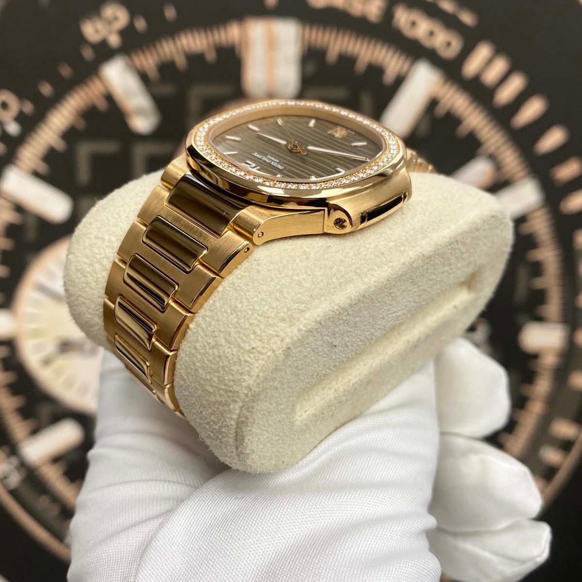 Patek Philippe Nautilus 35mm 7118/1200R-010 Golden Dial Mint Pre-Owned - Gotham Trading