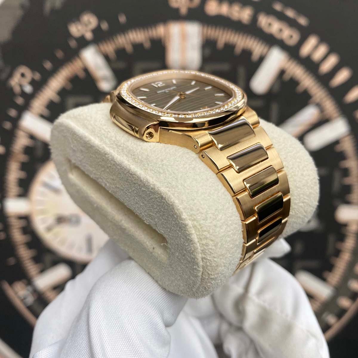 Patek Philippe Nautilus 35mm 7118/1200R-010 Golden Dial Mint Pre-Owned - Gotham Trading
