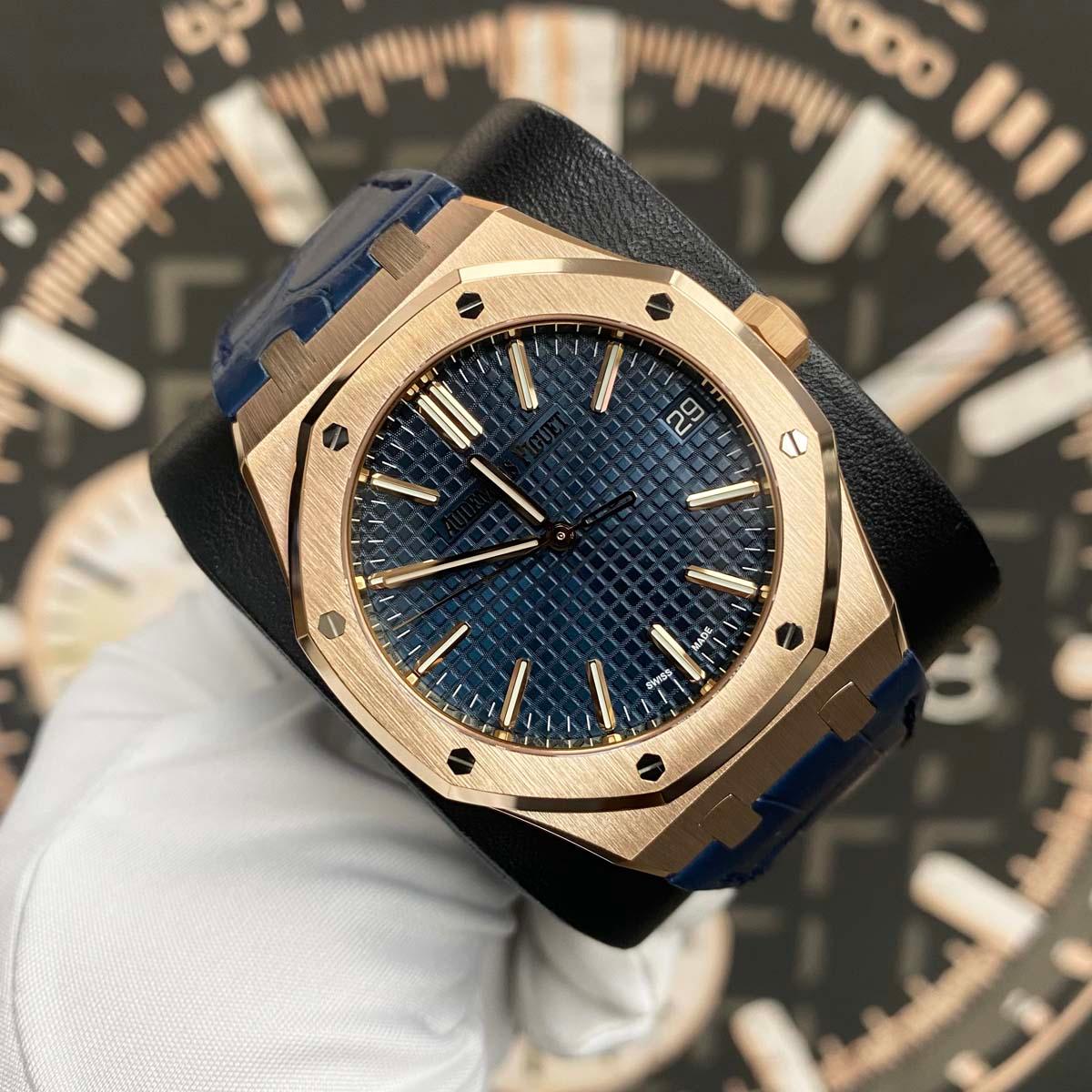 Audemars Piguet Royal Oak Self Winding 41mm 15510OR.OO.D315CR.02 Blue Dial Pre-Owned - Gotham Trading