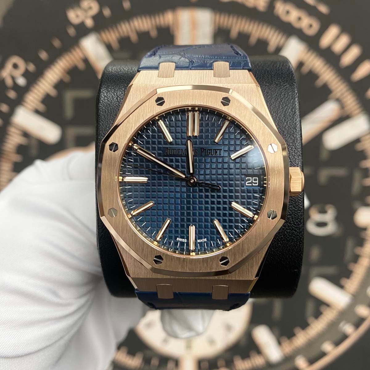 Audemars Piguet Royal Oak Self Winding 41mm 15510OR.OO.D315CR.02 Blue Dial Pre-Owned - Gotham Trading