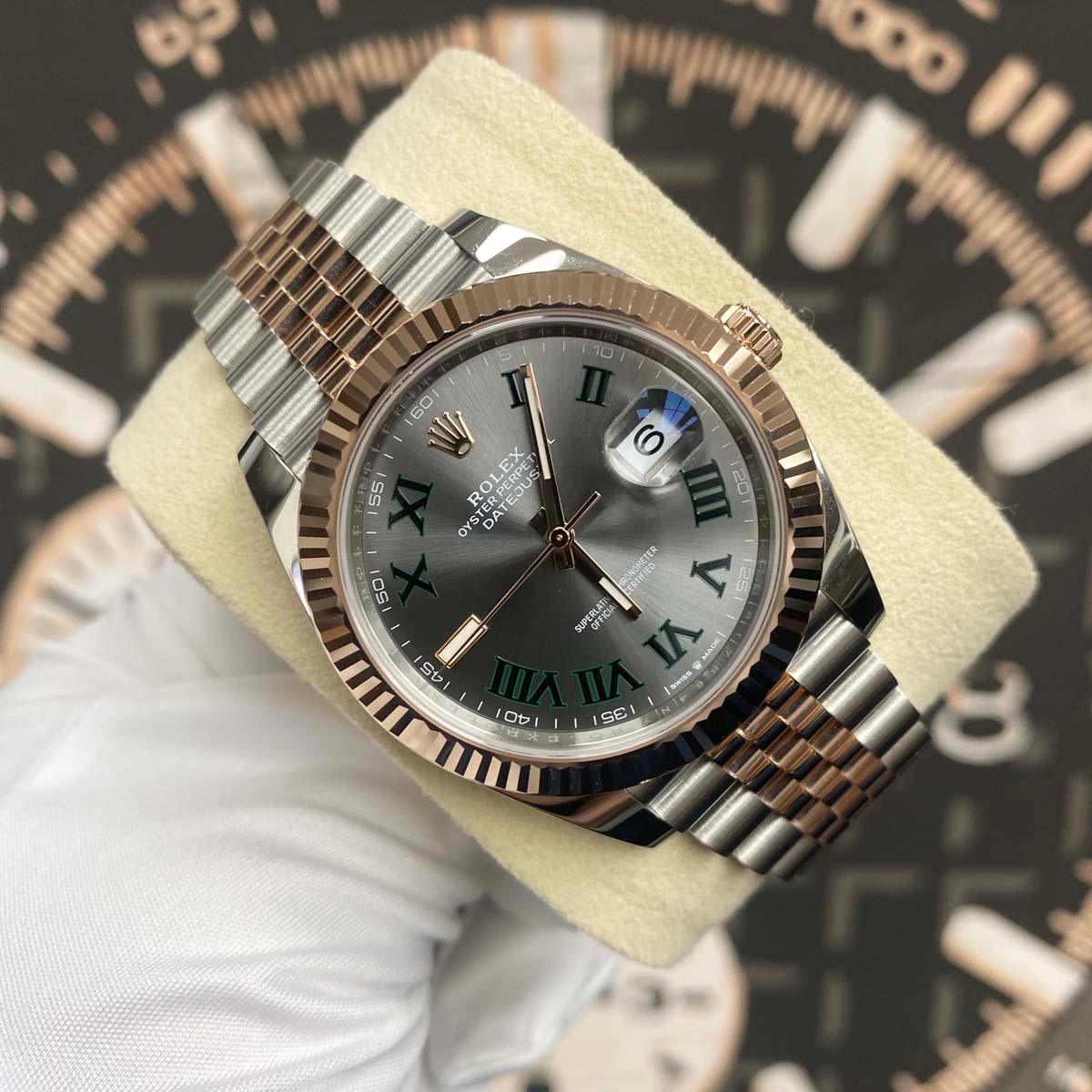 Rolex Datejust 41mm Slate Roman Numeral Dial Fluted Bezel 126331 - Gotham Trading