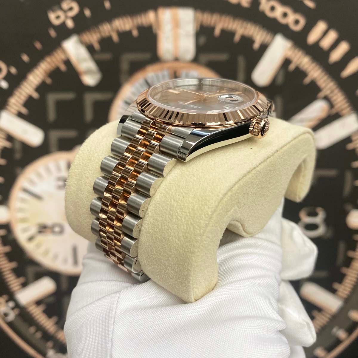 Rolex Datejust 41mm Slate Roman Numeral Dial Fluted Bezel 126331 - Gotham Trading