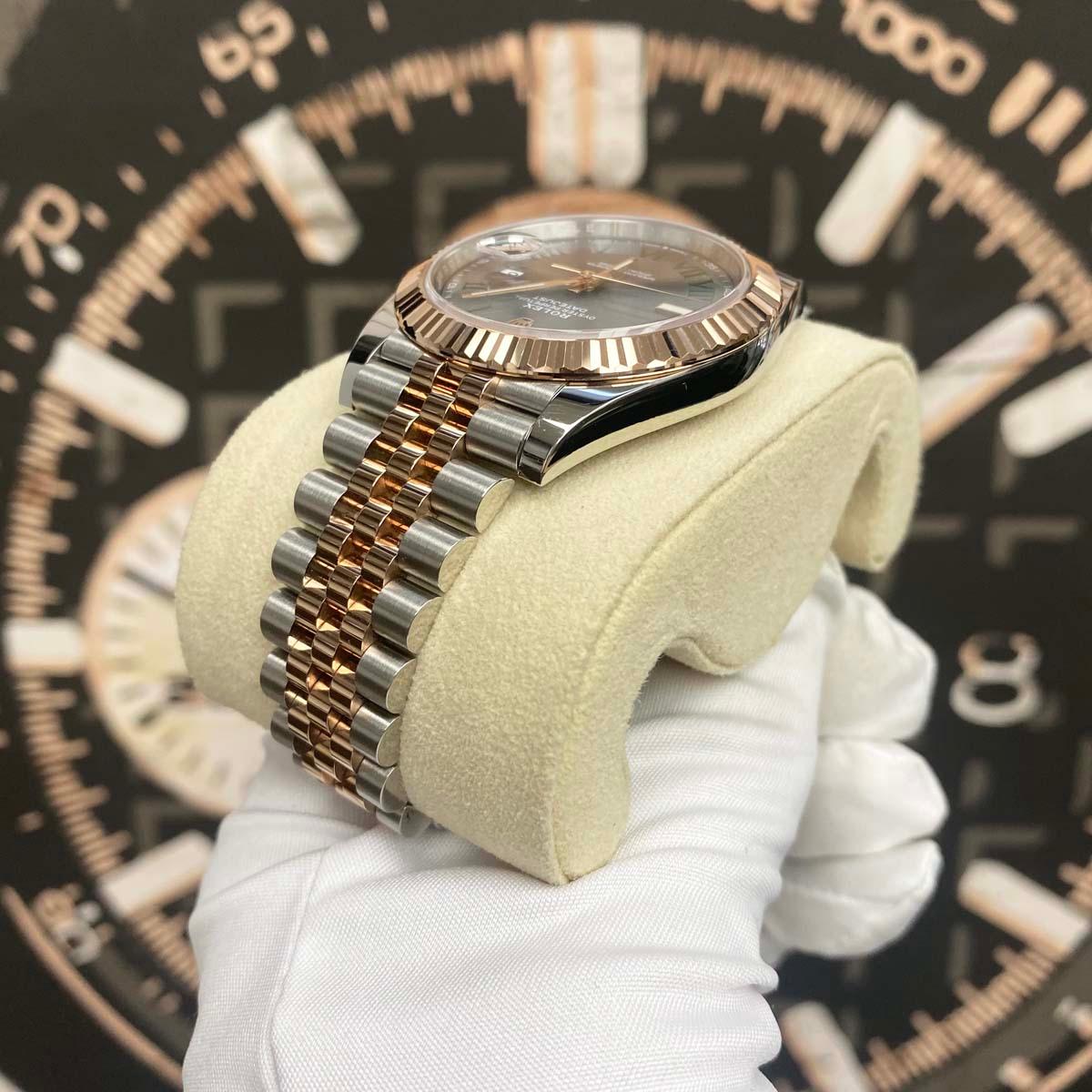 Rolex Datejust 41mm Slate Roman Numeral Dial Fluted Bezel 126331 - Gotham Trading