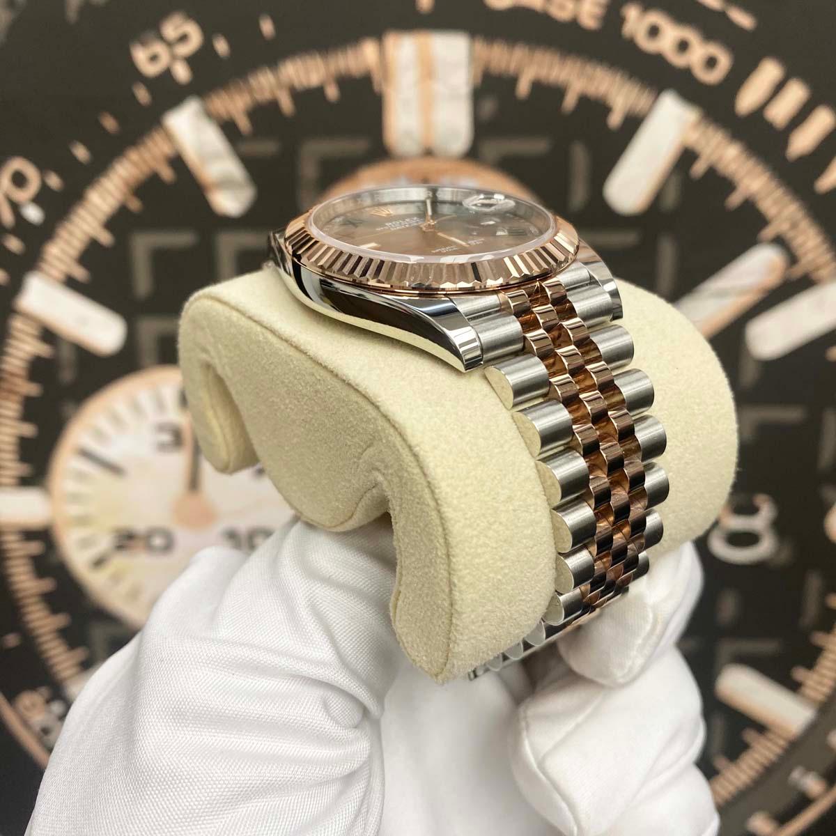 Rolex Datejust 41mm Slate Roman Numeral Dial Fluted Bezel 126331 - Gotham Trading