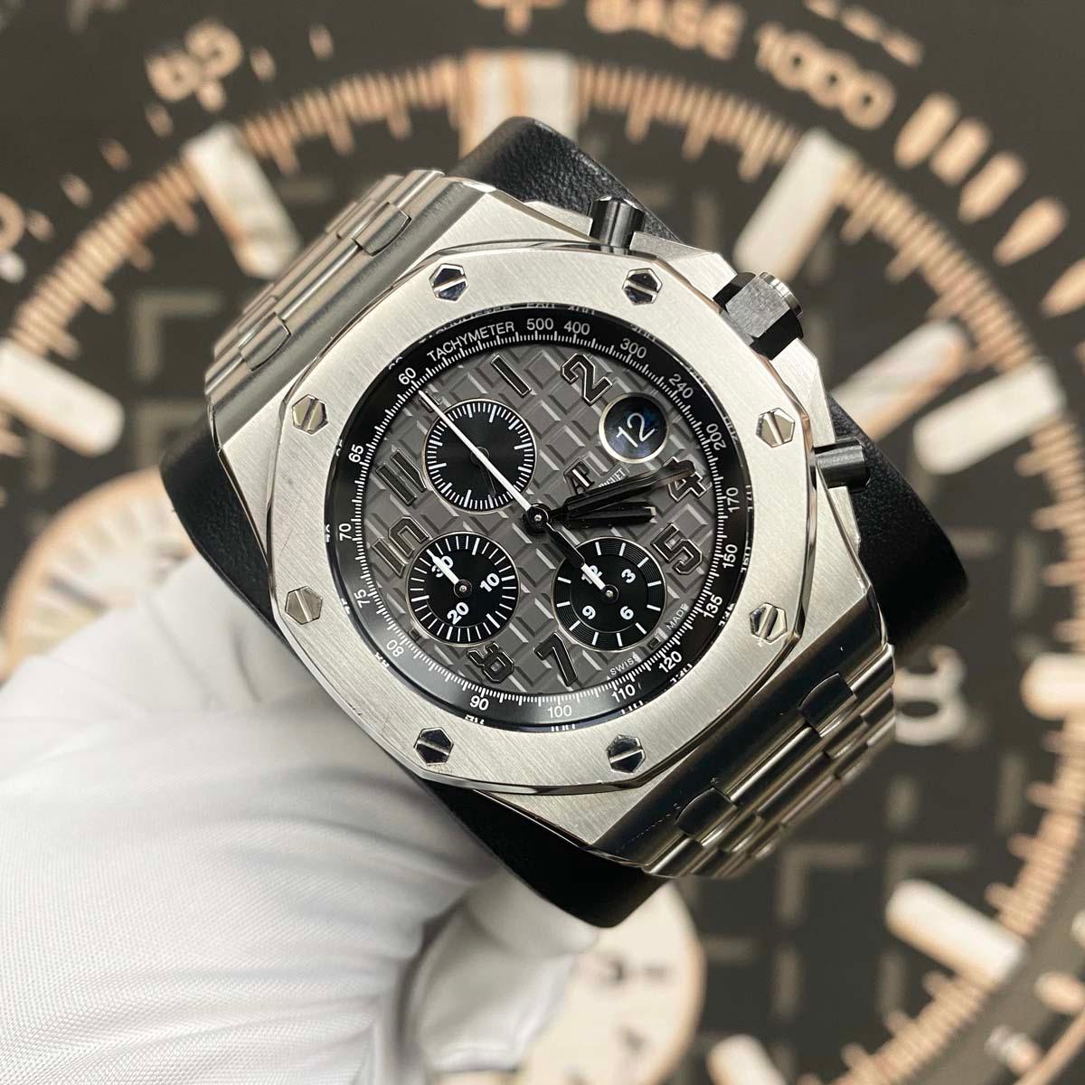 Audemars Piguet Royal Oak Offshore Chronograph On Steel Bracelet 42mm 26470ST Grey Dial Pre-Owned - Gotham Trading