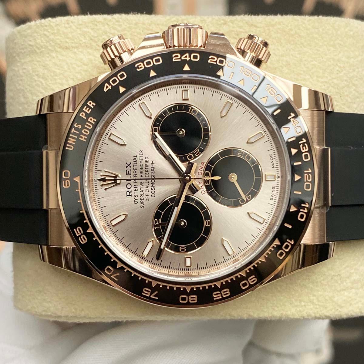 Rolex Daytona 40mm Oyster Flex 126515 Pink Sundust Dial 2024 NEW - Gotham Trading