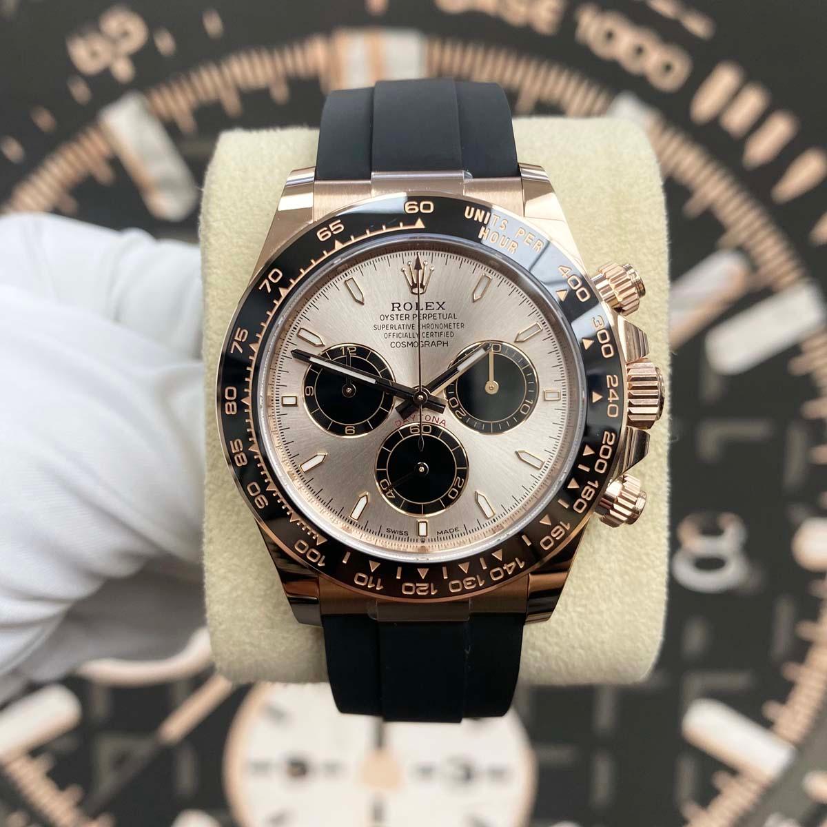 Rolex Daytona 40mm Oyster Flex 126515 Pink Sundust Dial 2024 NEW - Gotham Trading
