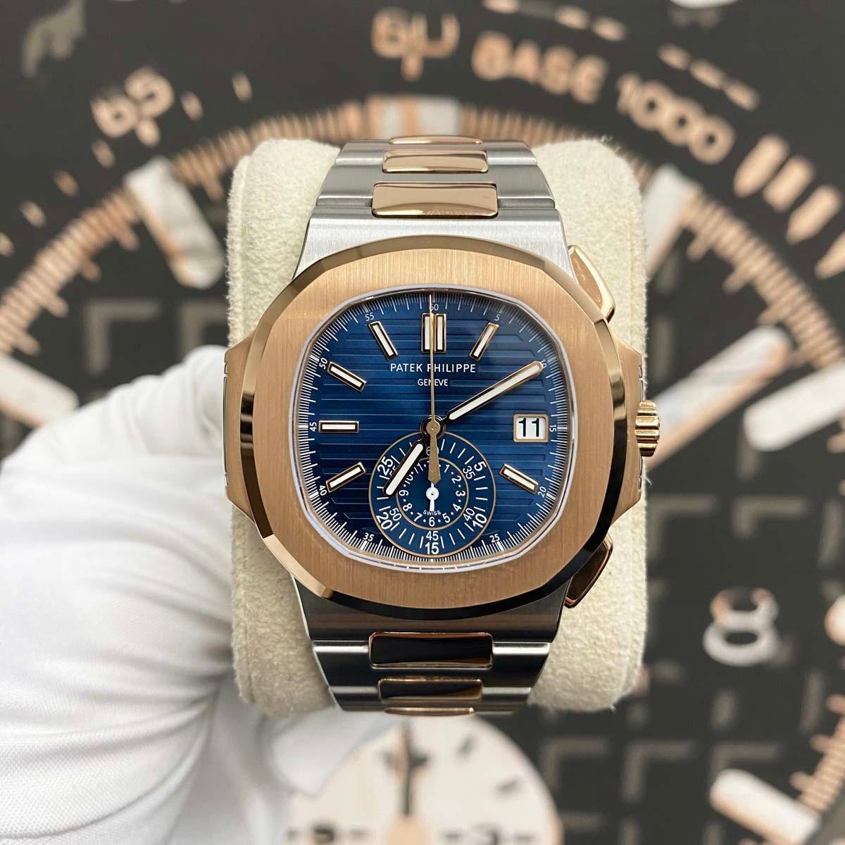 Patek Philippe Nautilus Chronograph 40mm 5980/1AR-001 Blue Dial Unworn - Gotham Trading