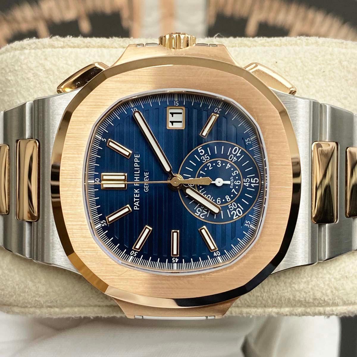 Patek Philippe Nautilus Chronograph 40mm 5980/1AR-001 Blue Dial Unworn - Gotham Trading