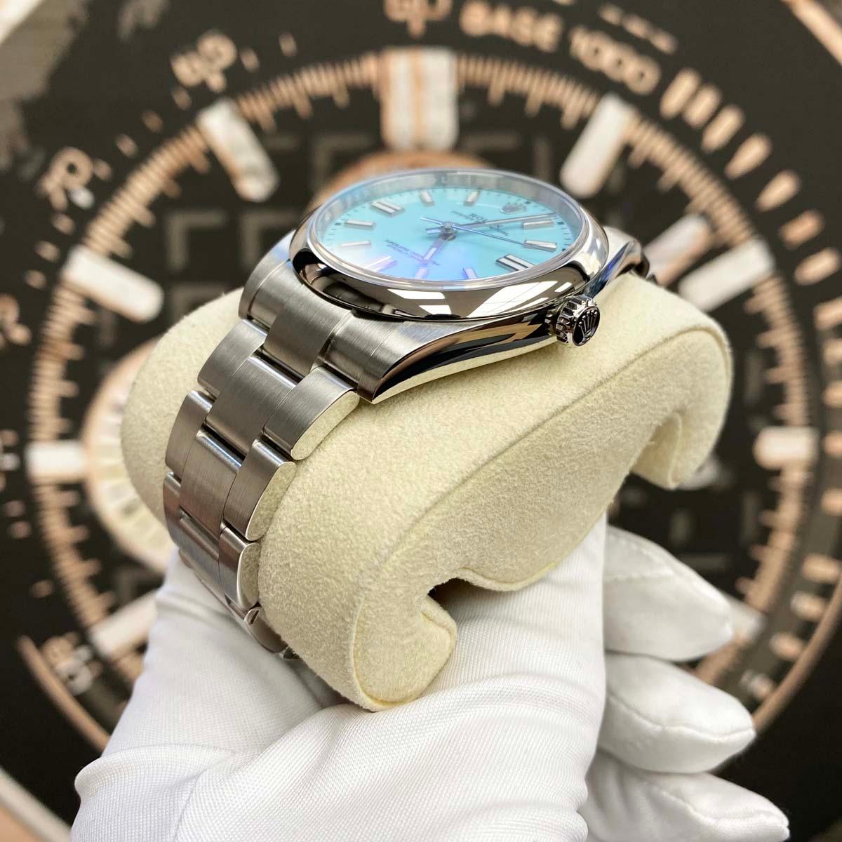 Rolex Oyster Perpetual "Tiffany" 41mm 124300 Blue Dial Pre-Owned - Gotham Trading