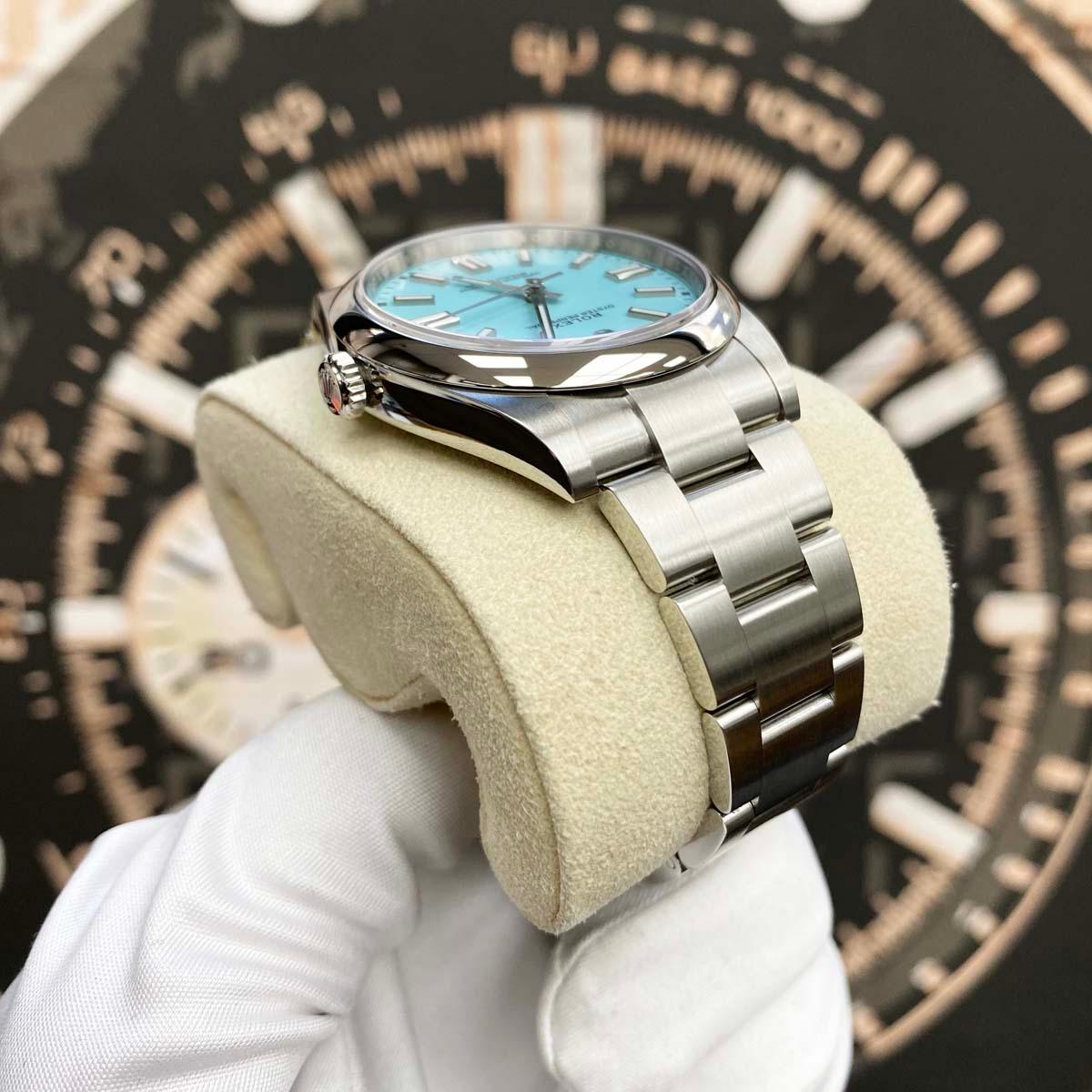 Rolex Oyster Perpetual "Tiffany" 41mm 124300 Blue Dial Pre-Owned - Gotham Trading